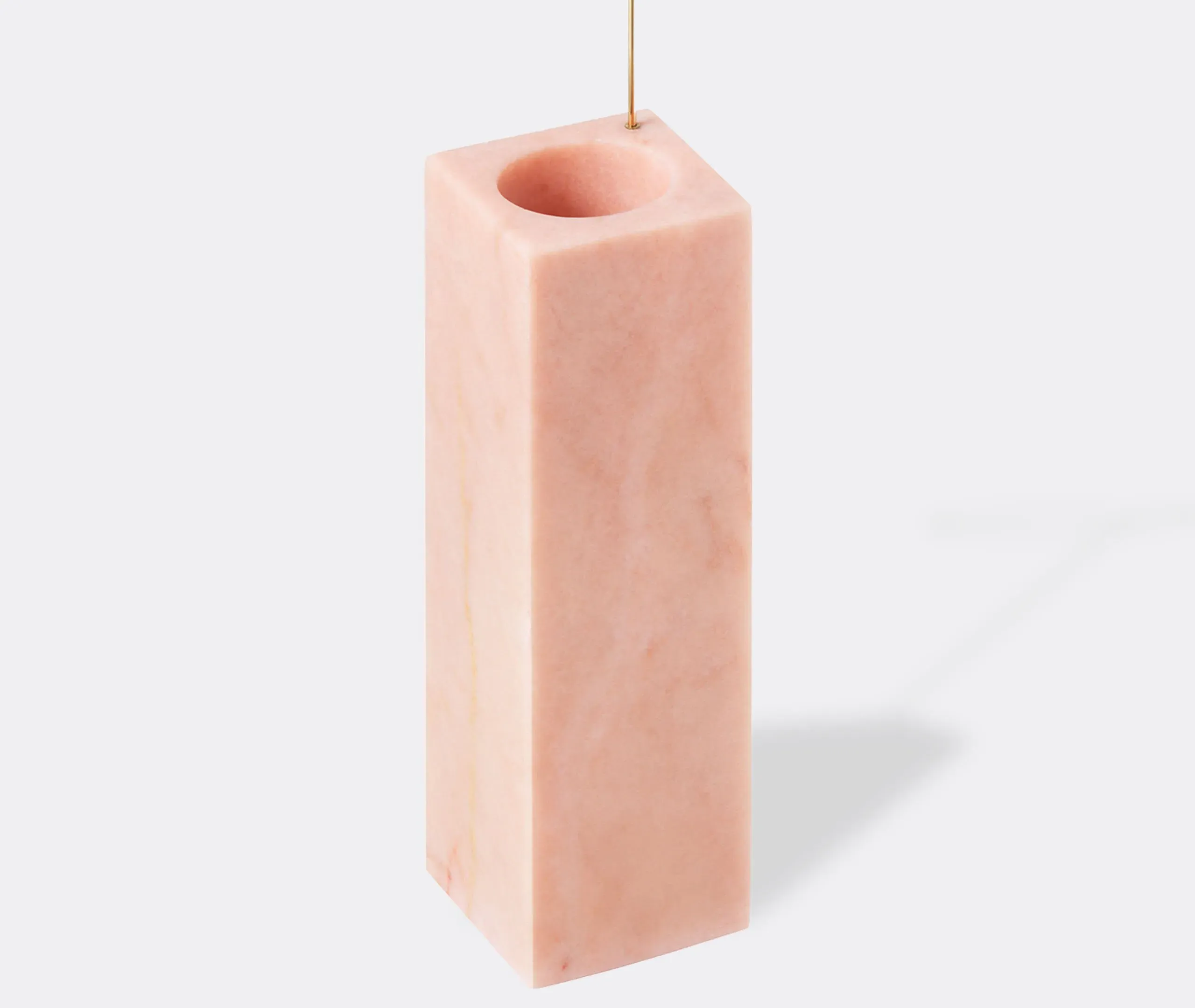 Posture Vase with Wire Structure - Pink, Marble