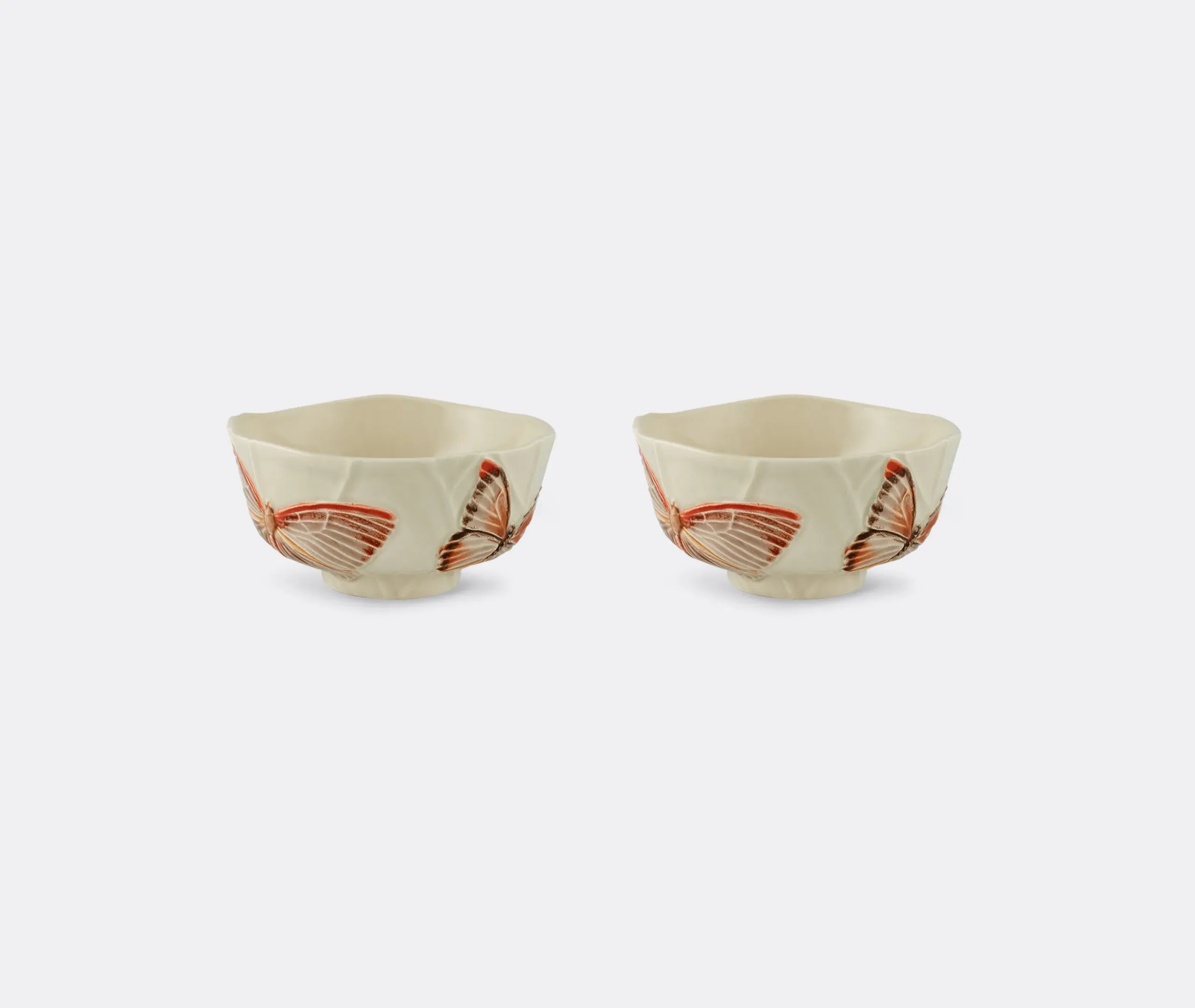 2-Piece Bowl Set with Butterflies - Pink, Ceramic image