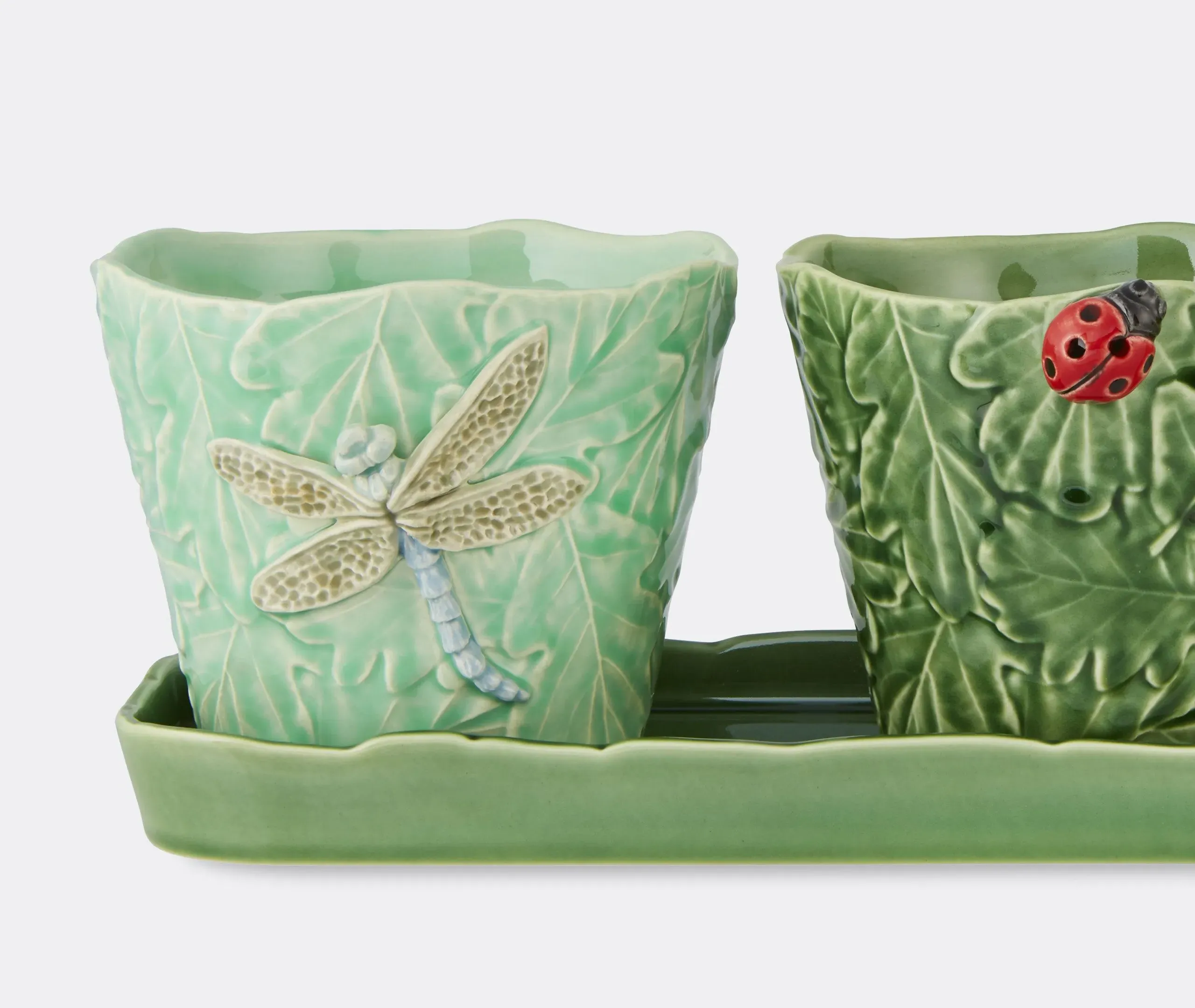 3-Piece Vase Set with Flying Insects - Multicolour