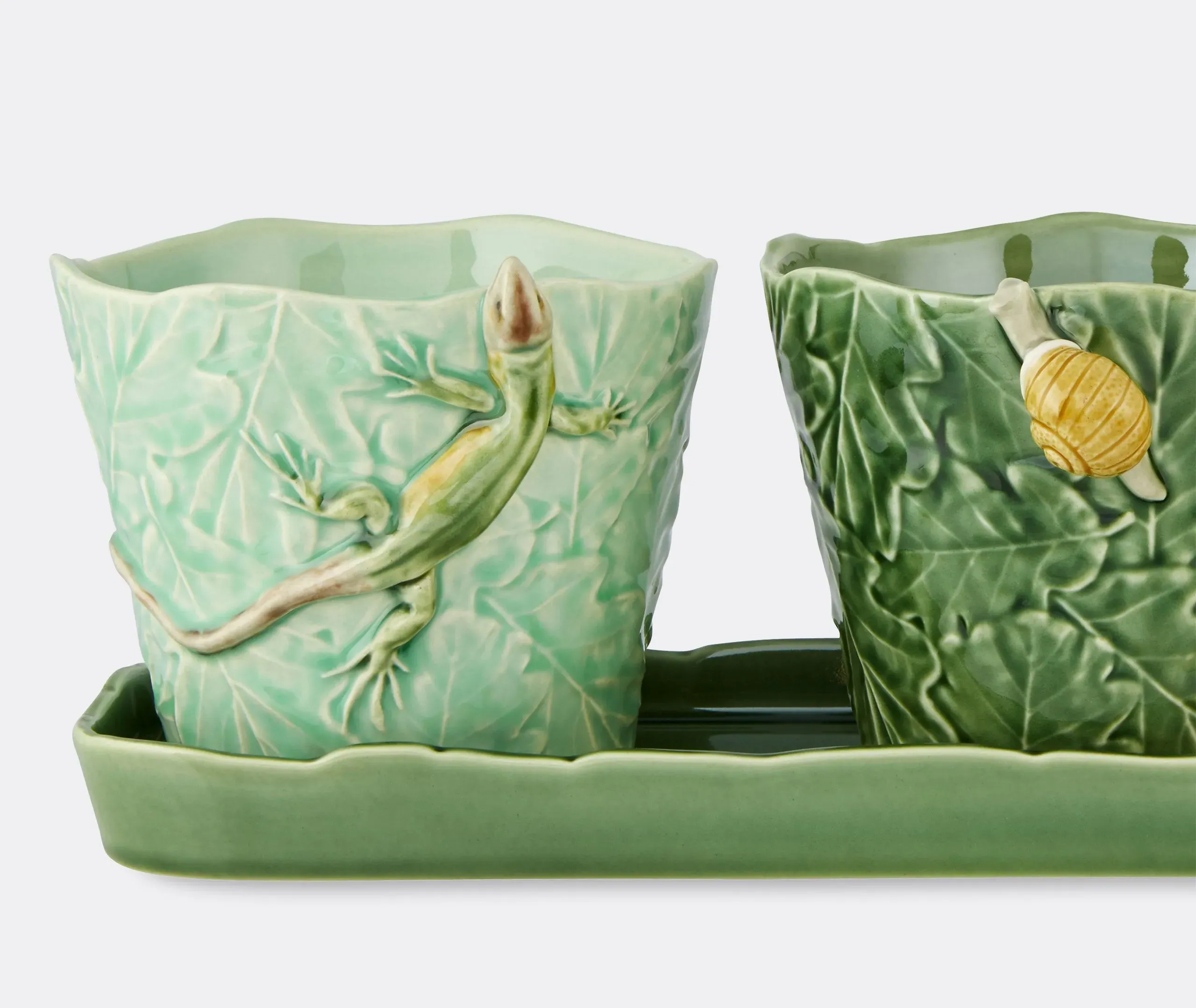 3-Piece Vase Set with Garden Creatures - Multicolour