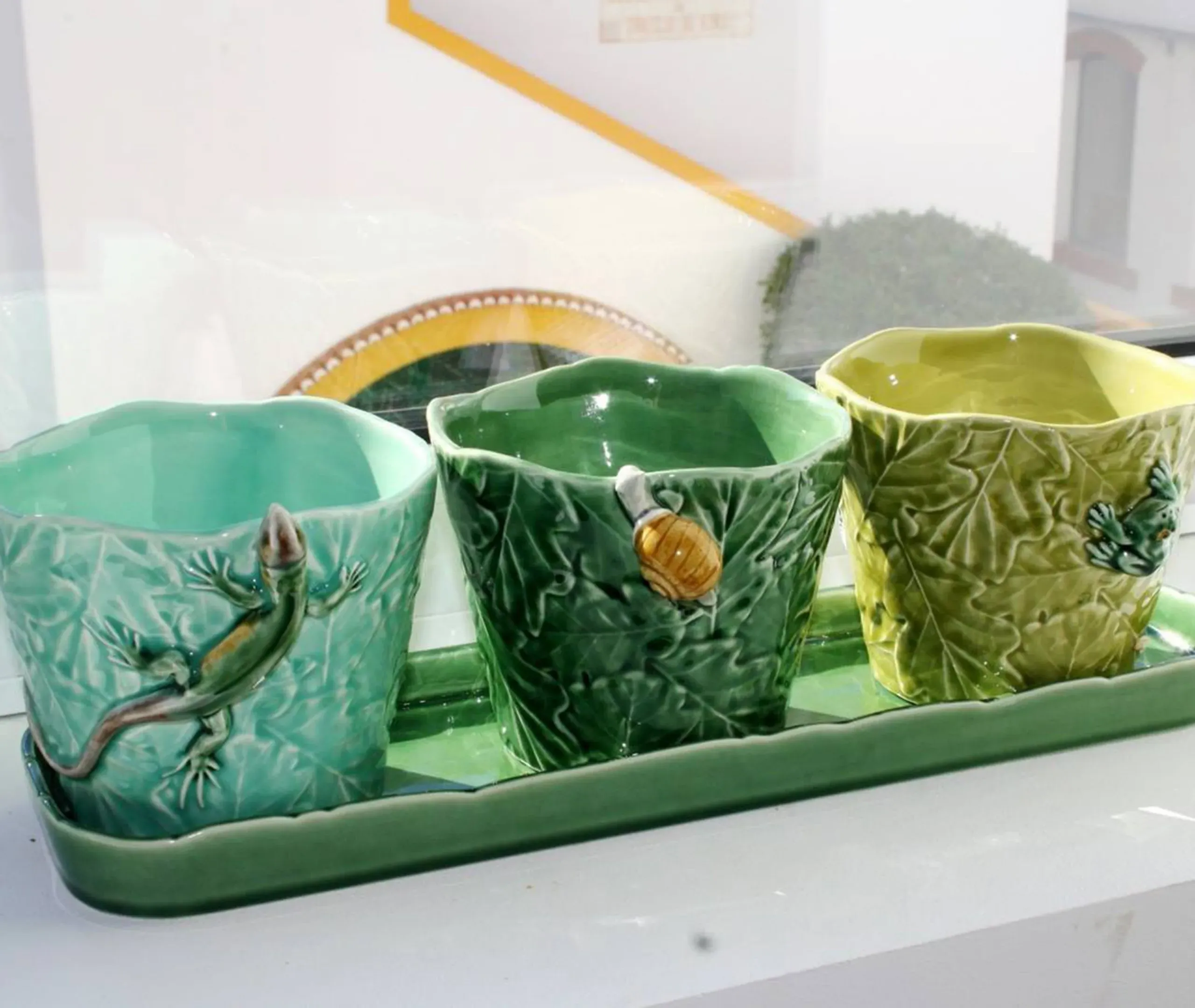 3-Piece Vase Set with Garden Creatures - Multicolour