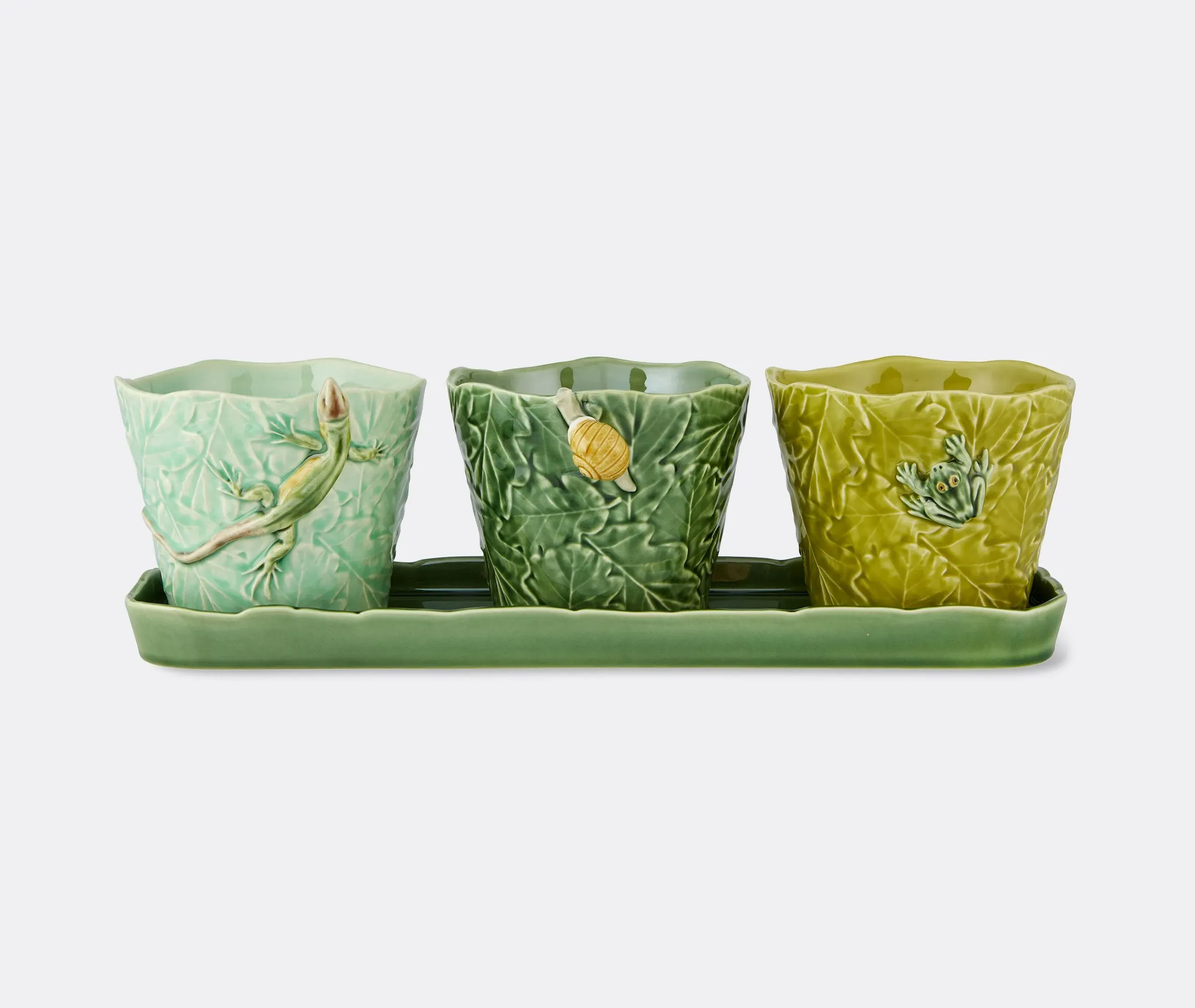3-Piece Vase Set with Garden Creatures - Multicolour image