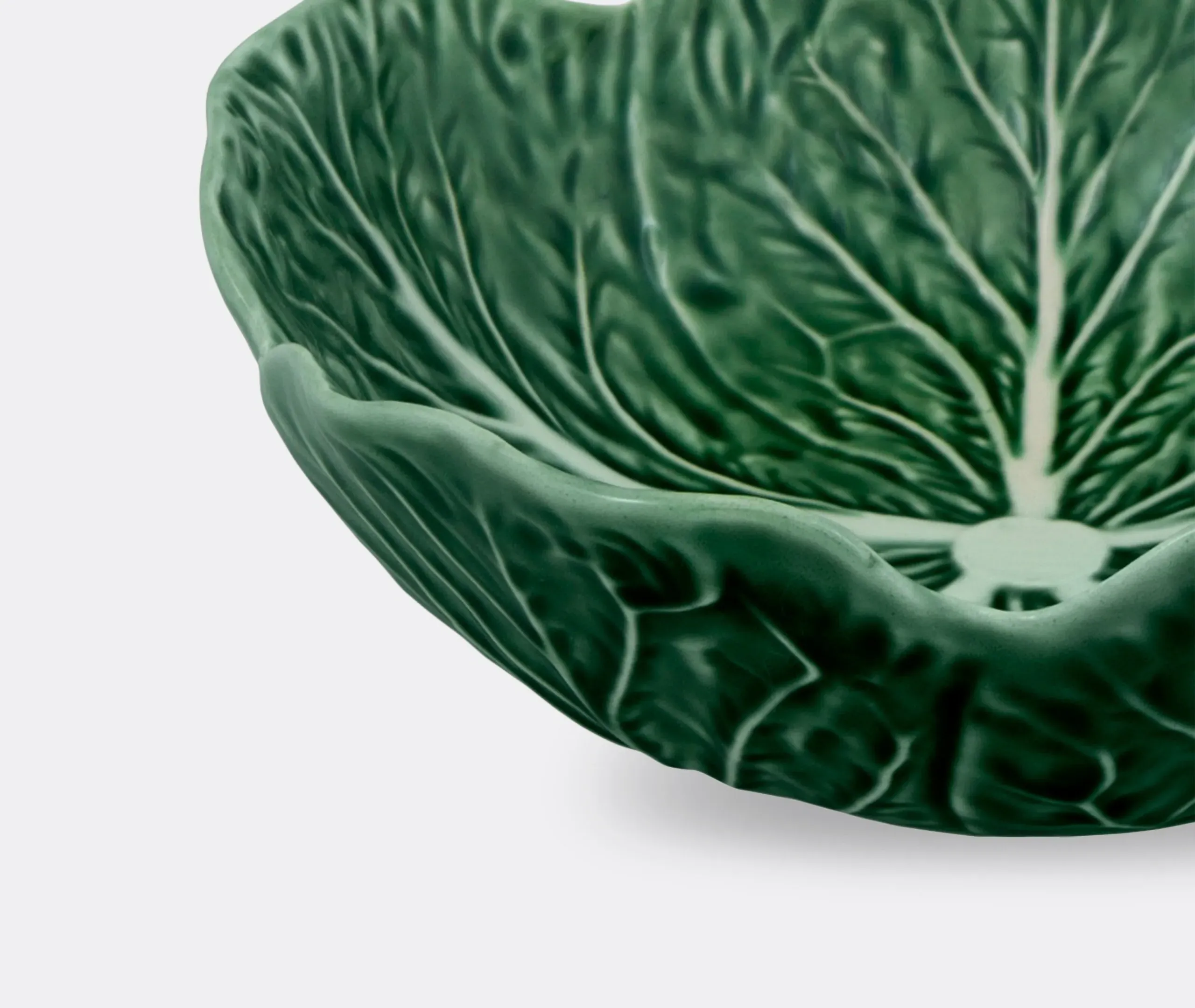 4-Piece Bowl Set Cabbage Design - Green, Ceramic