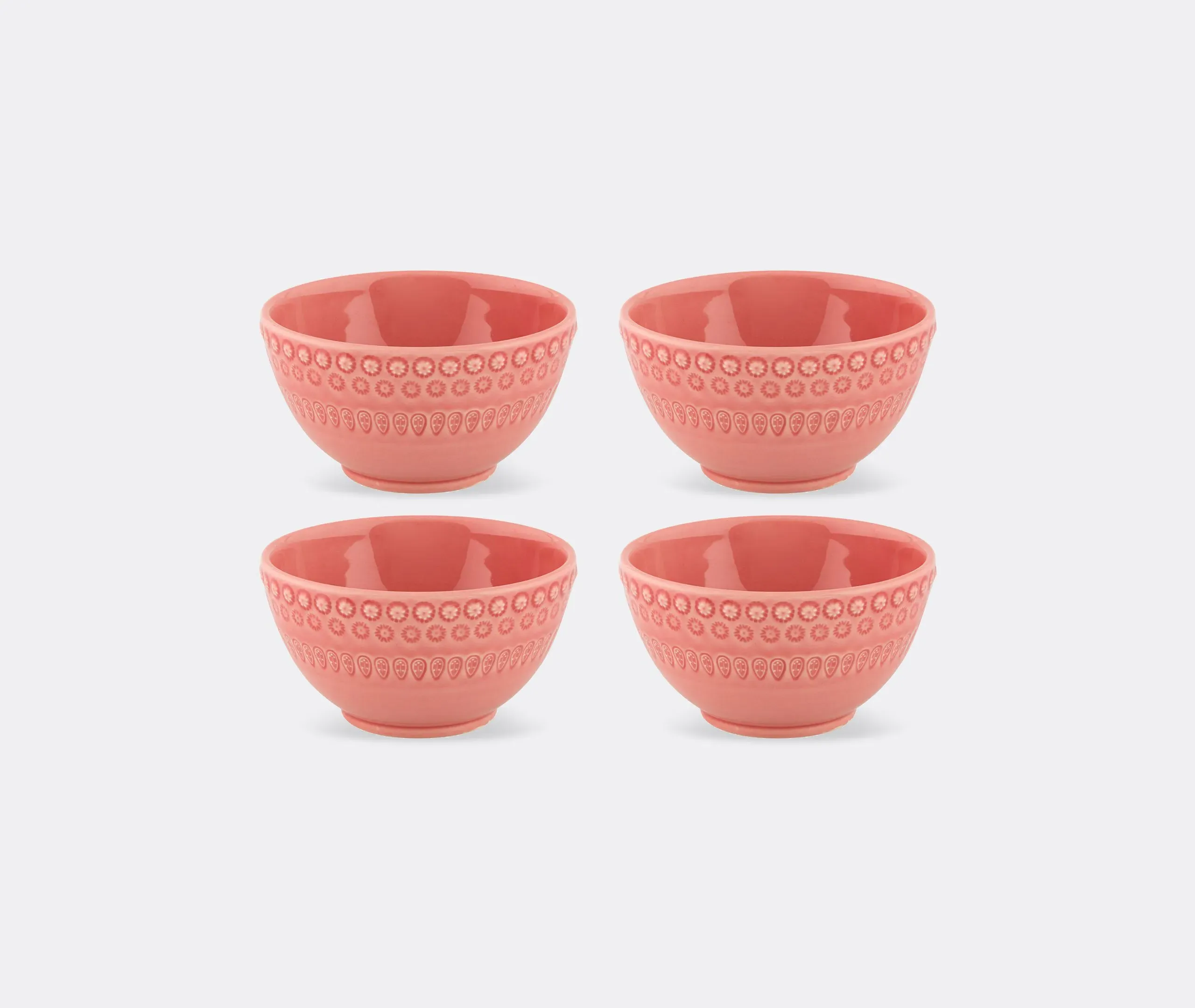 4-Piece Bowl Set - Pink, Earthenware