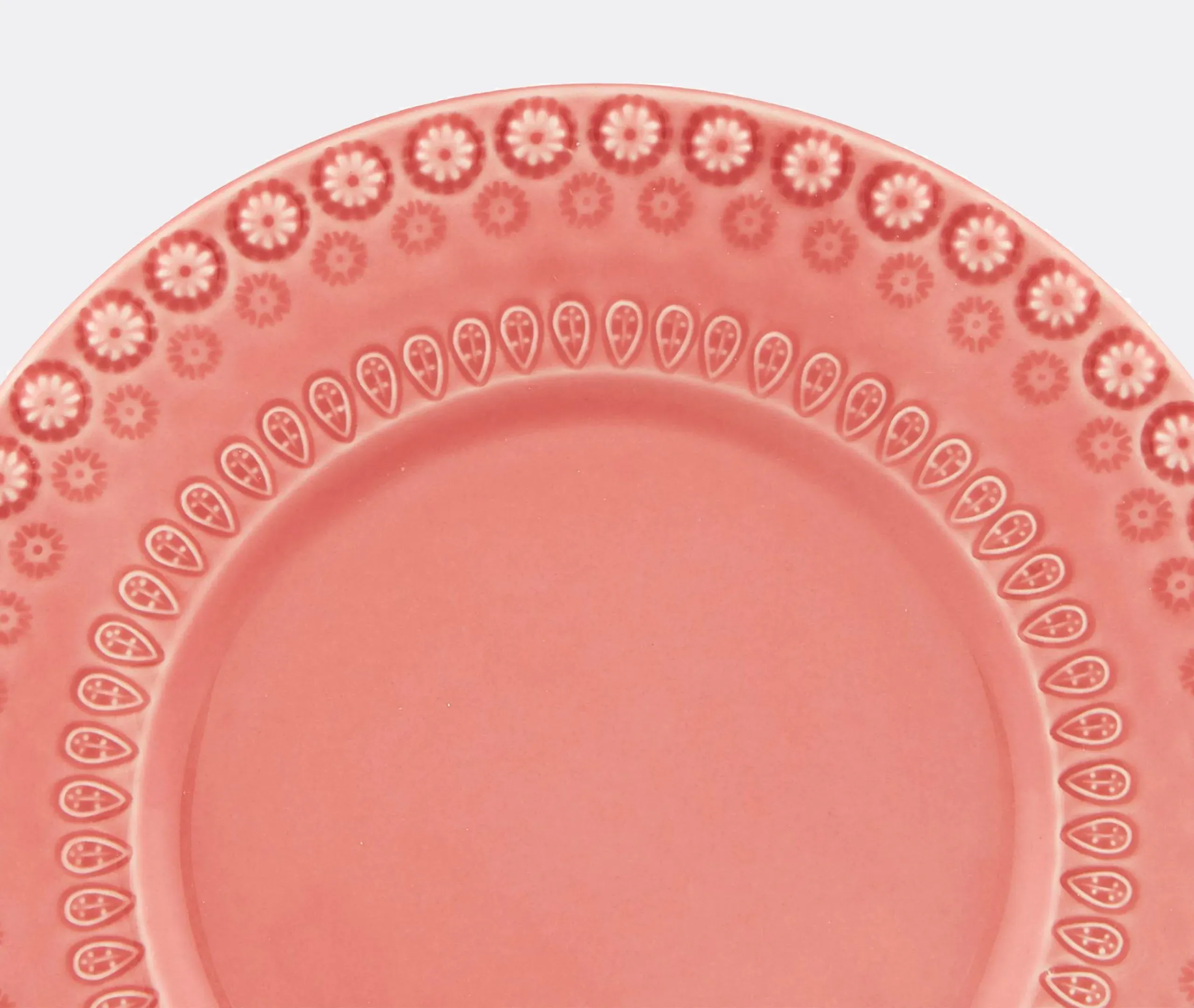 4-Piece Dessert Plate Set - Pink, Earthenware