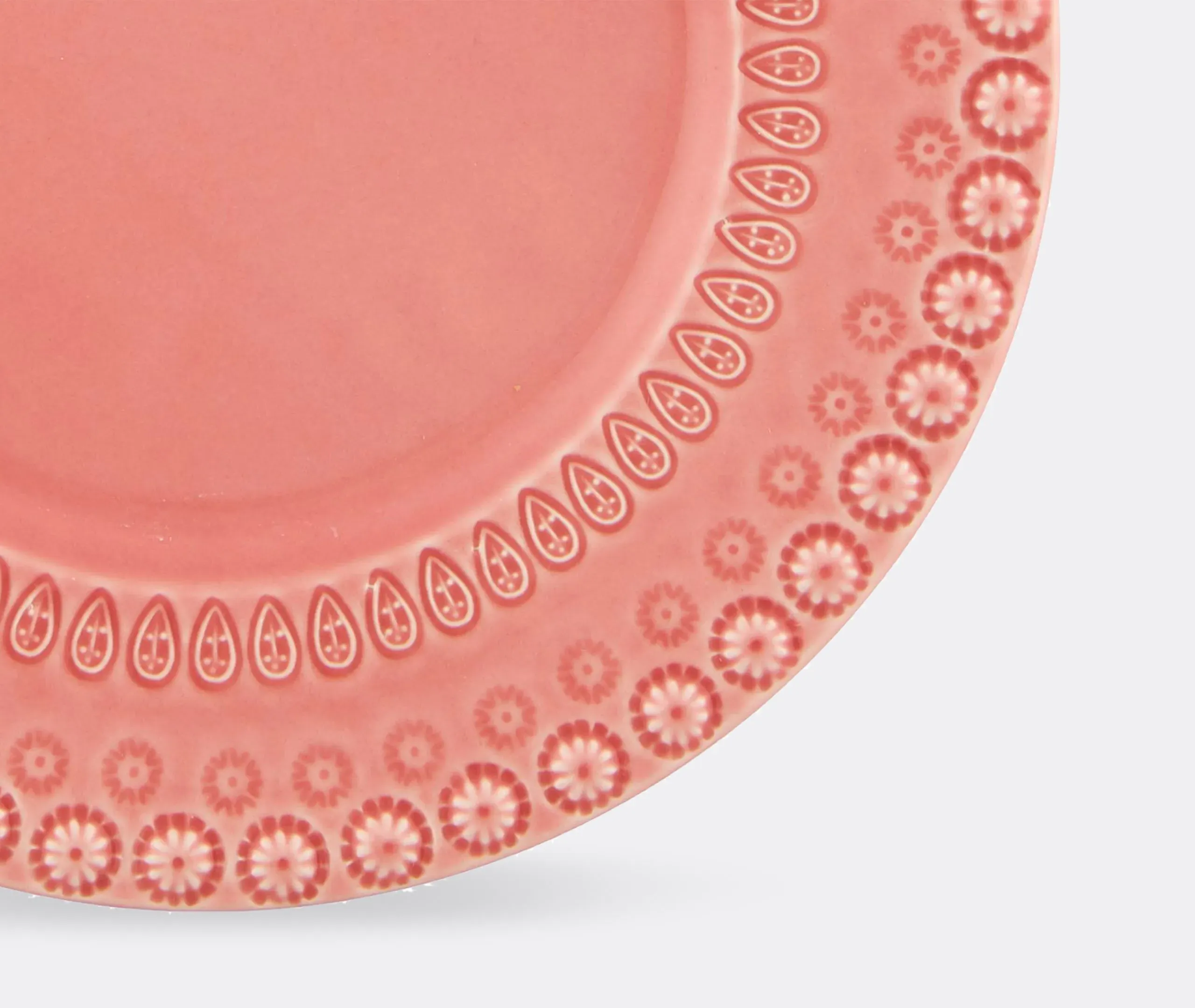 4-Piece Dessert Plate Set - Pink, Earthenware