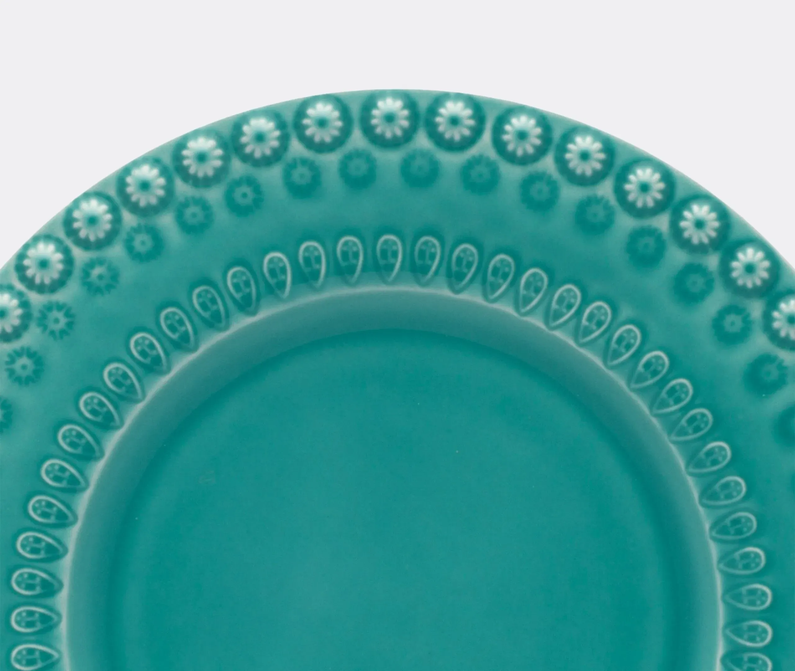 4-Piece Dessert Plate Set - Turquoise, Earthenware