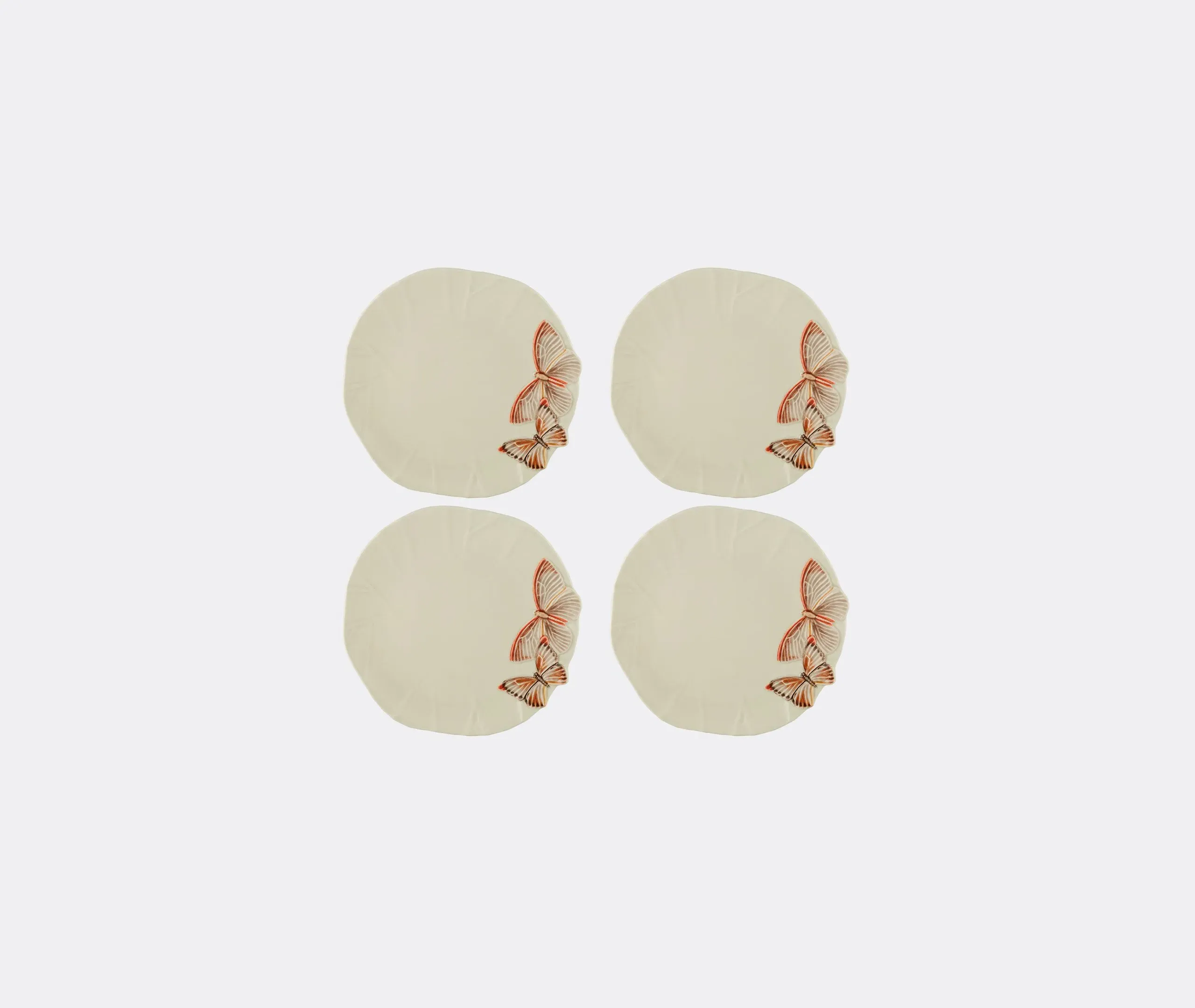 4-Piece Dinner Plate Set - Pink, Ceramic