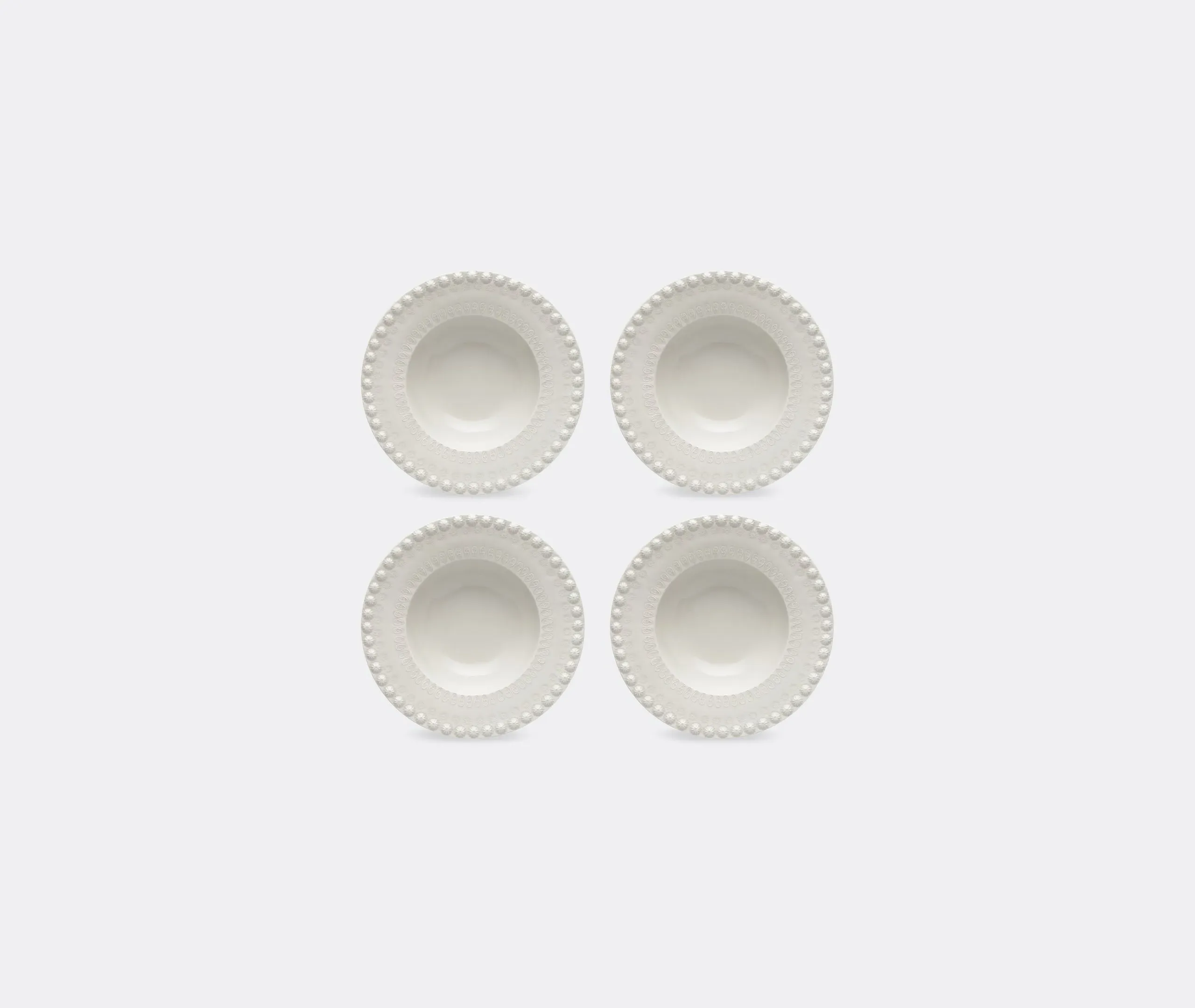 4-Piece Soup Plate Set - Ivory, Earthenware image