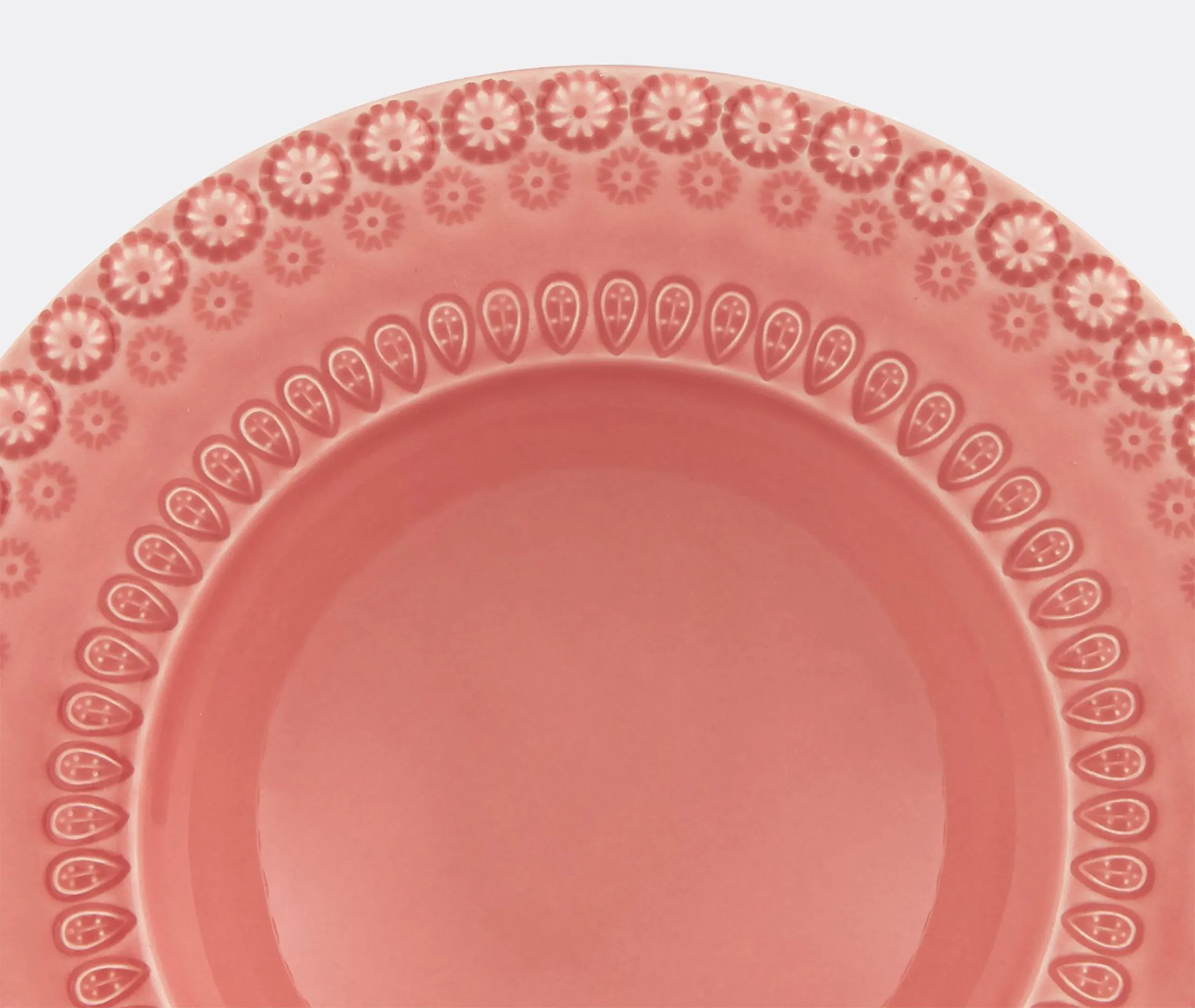 4-Piece Soup Plate Set - Pink, Earthenware