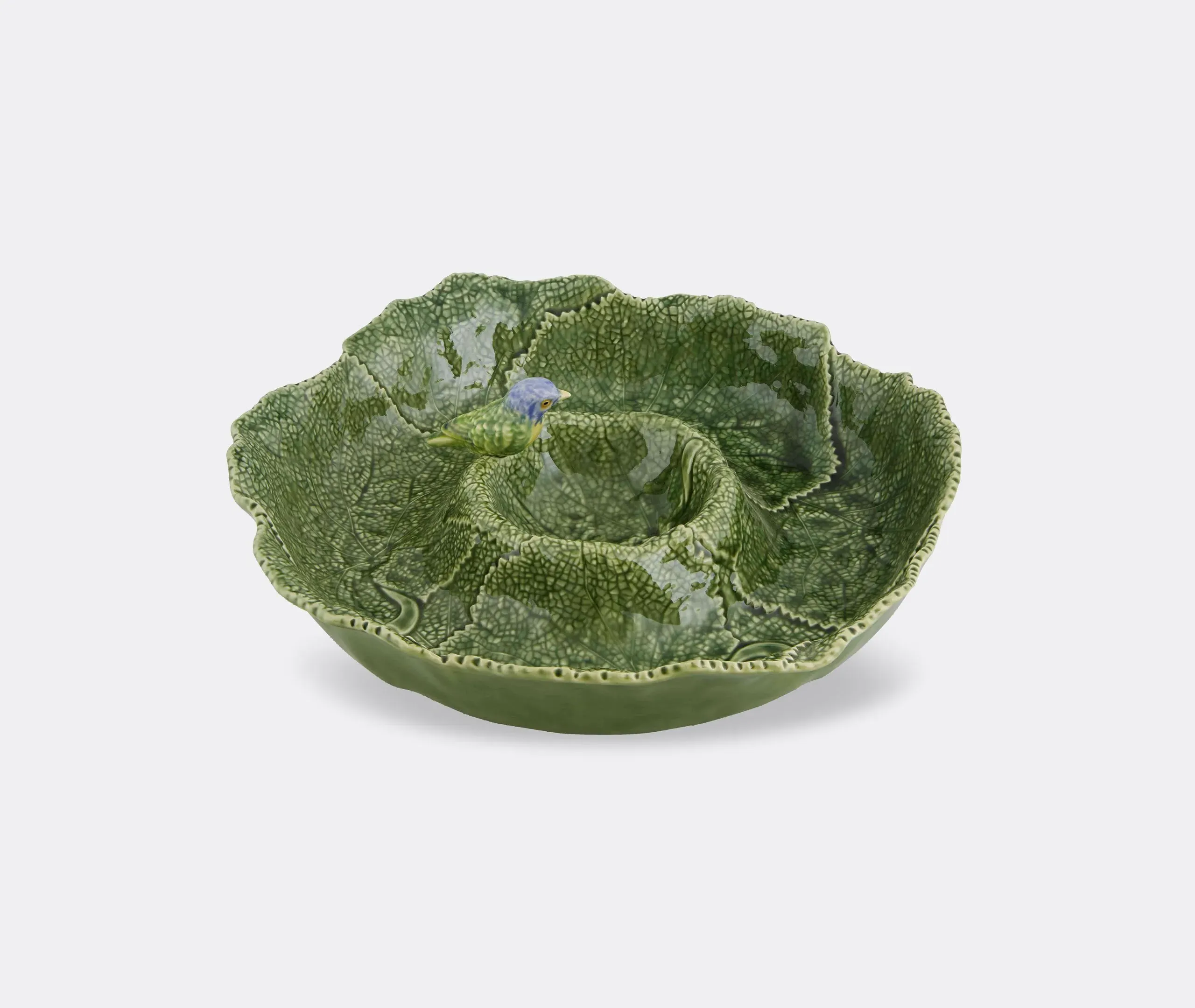 Appetizer Plate with Bird Design - Green, Ceramic