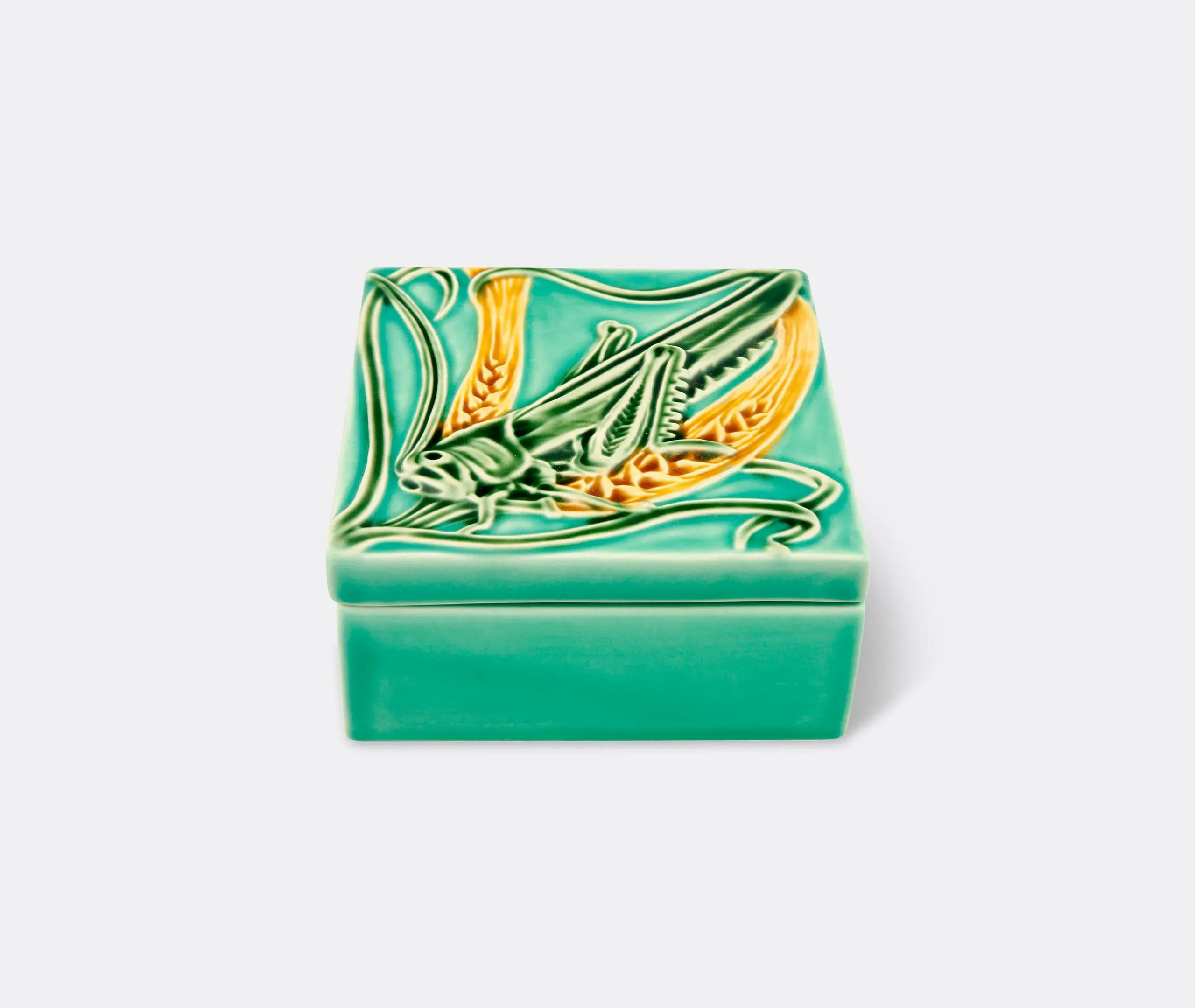 Azulejo Box Grasshopper Decorative Container - Multicolour, Ceramic image
