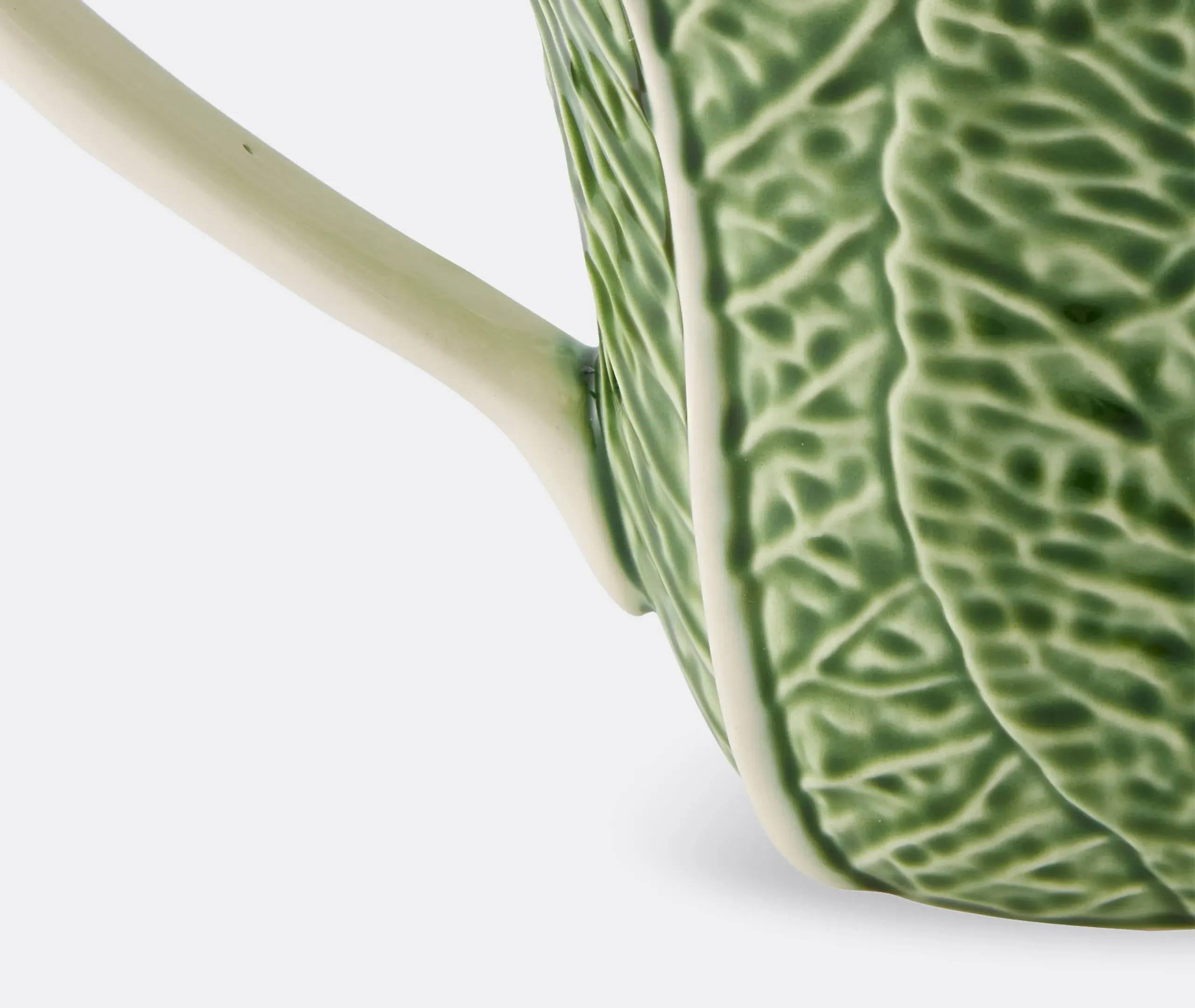 Cabbage Pitcher with Handle - Green, Ceramic