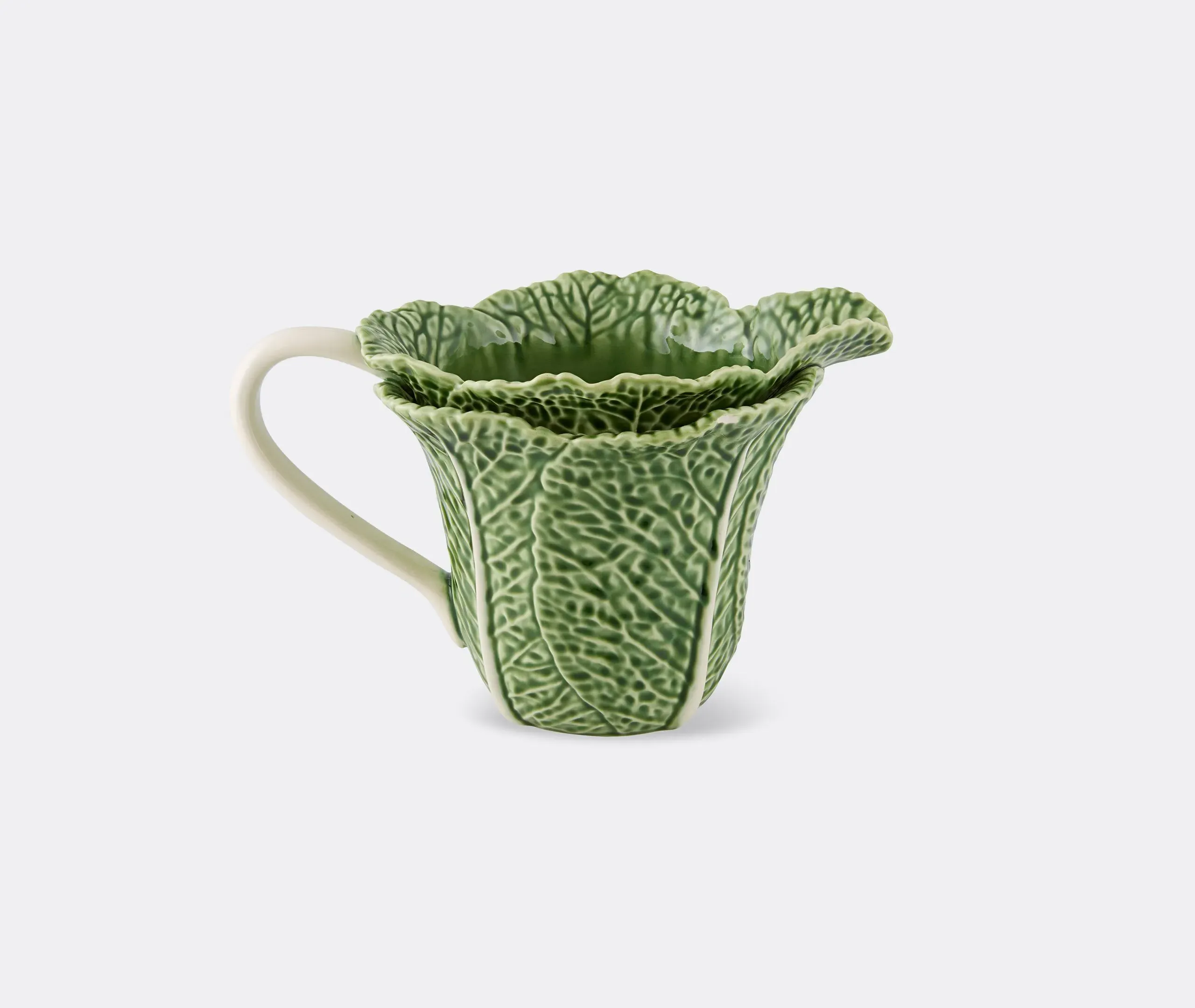 Cabbage Pitcher with Handle - Green, Ceramic image