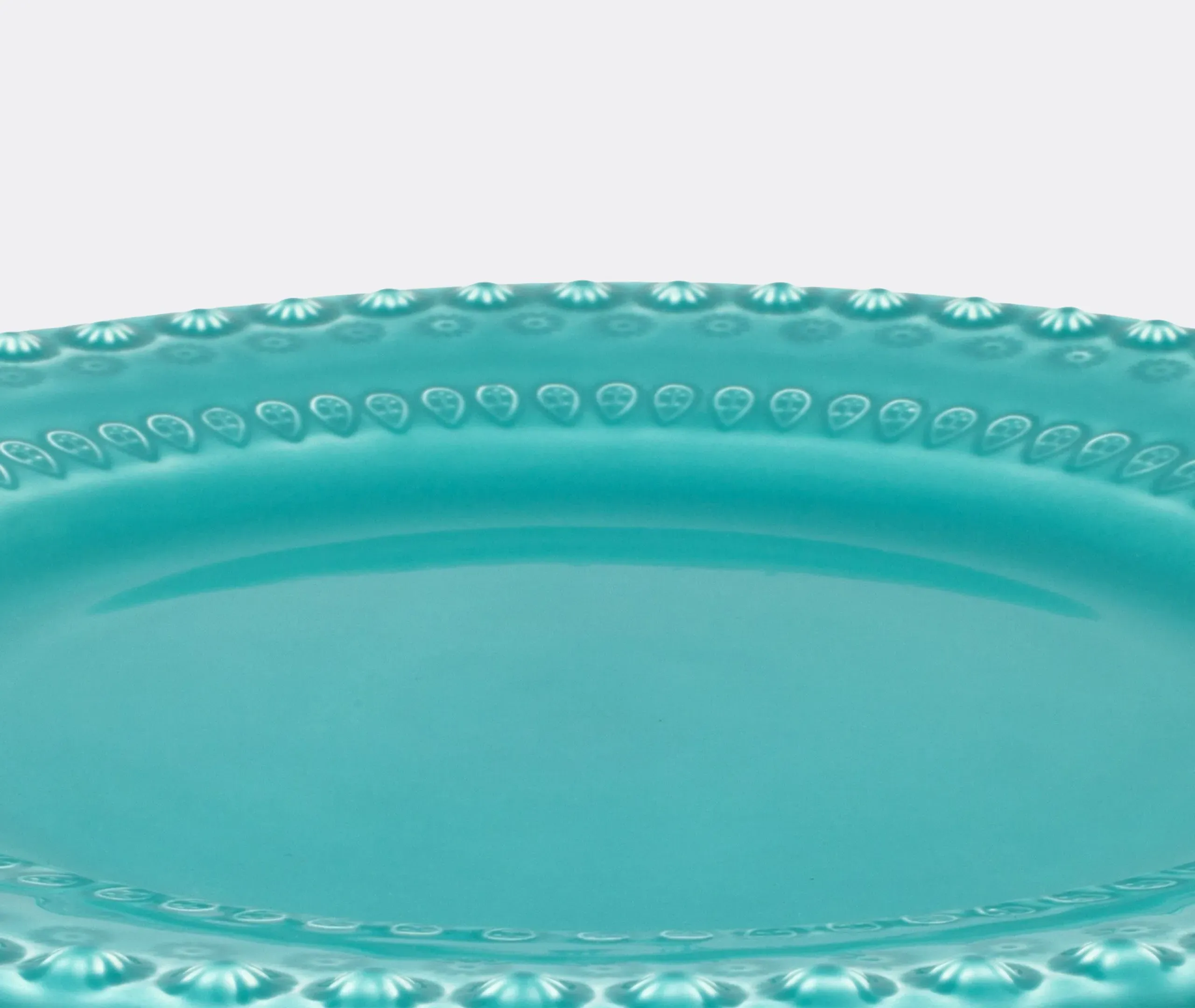 Cake Stand with Surface Decoration - Turquoise