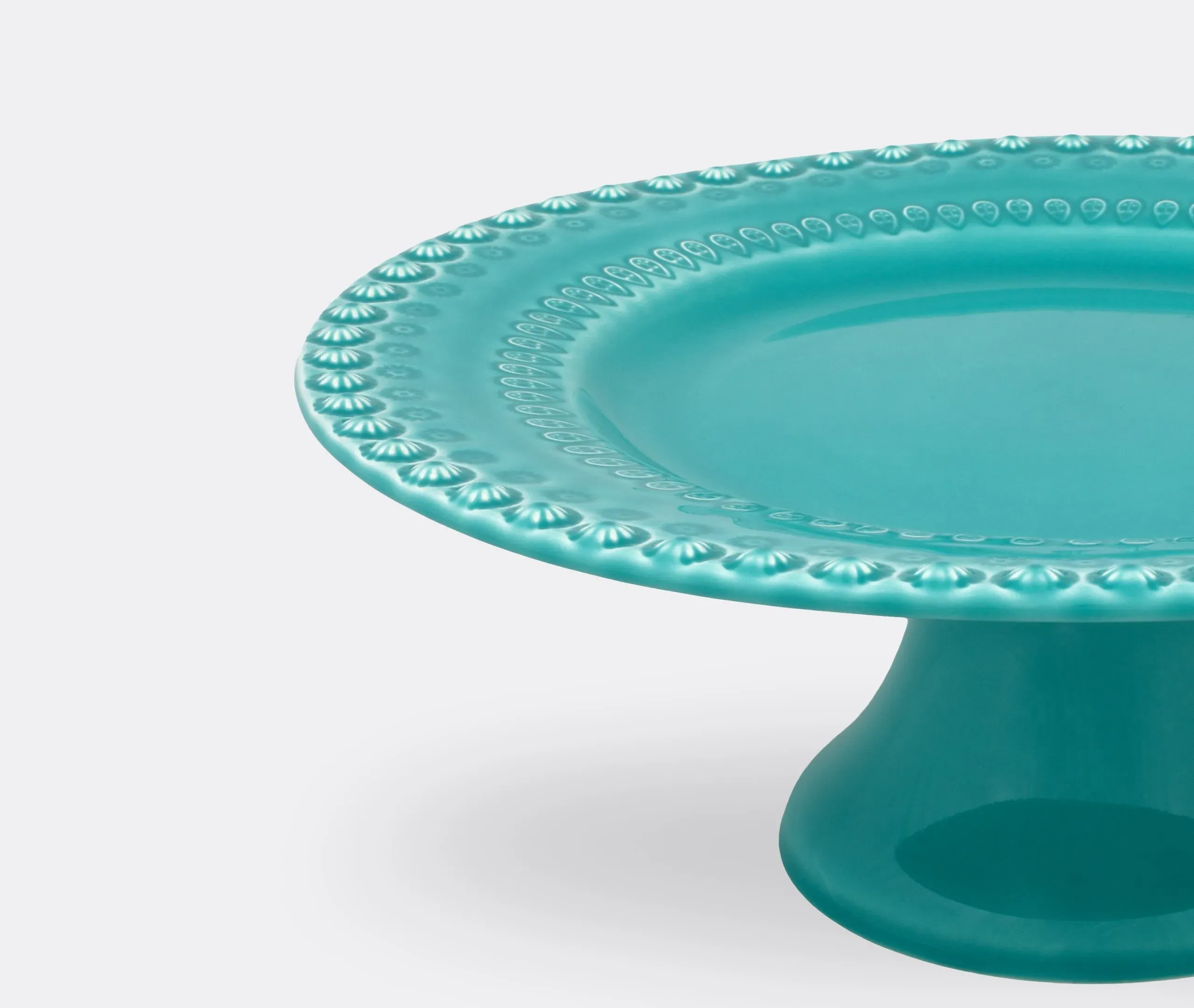 Cake Stand with Surface Decoration - Turquoise