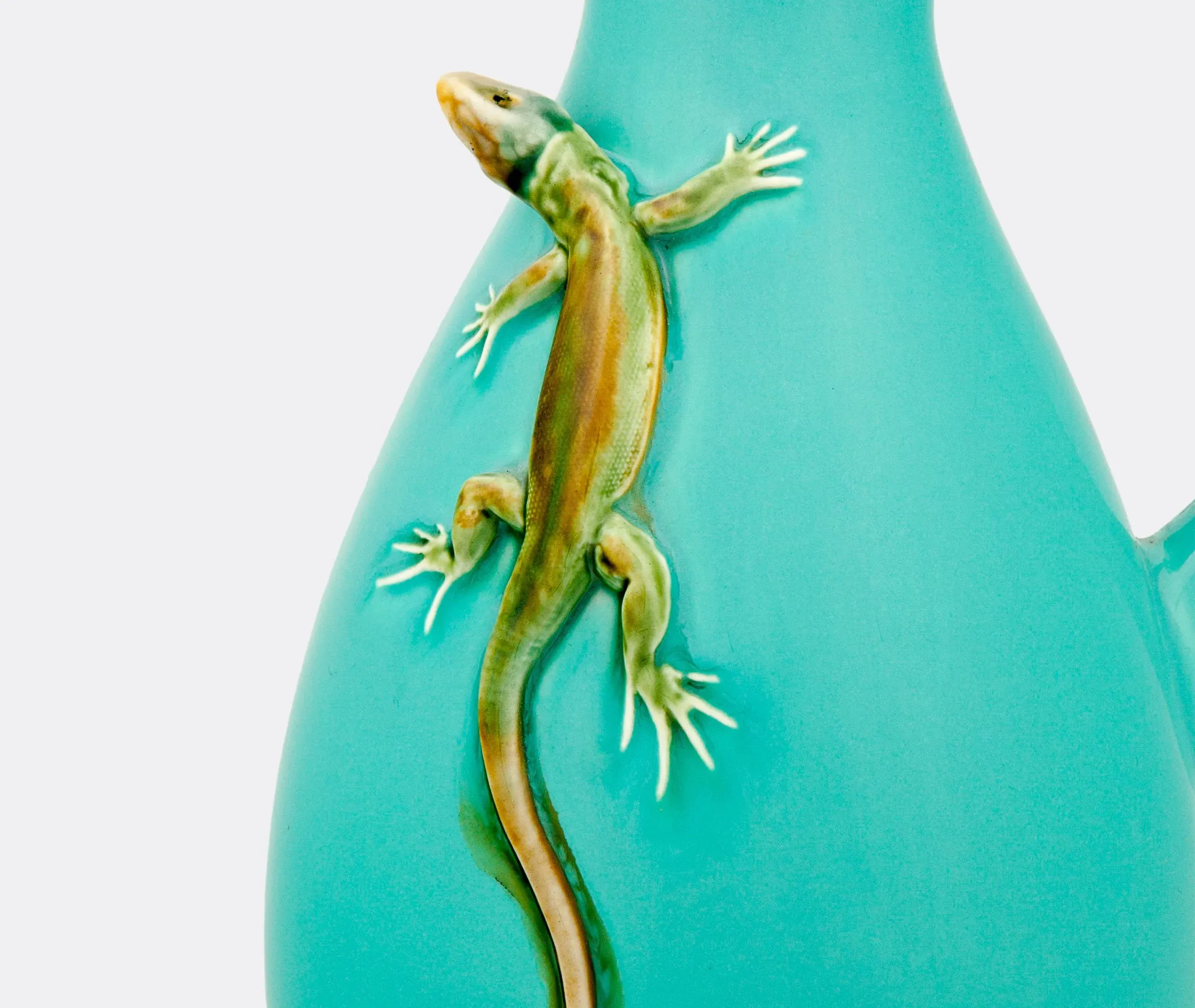 Ceramic Vase with Lizard Detail - Multicolour
