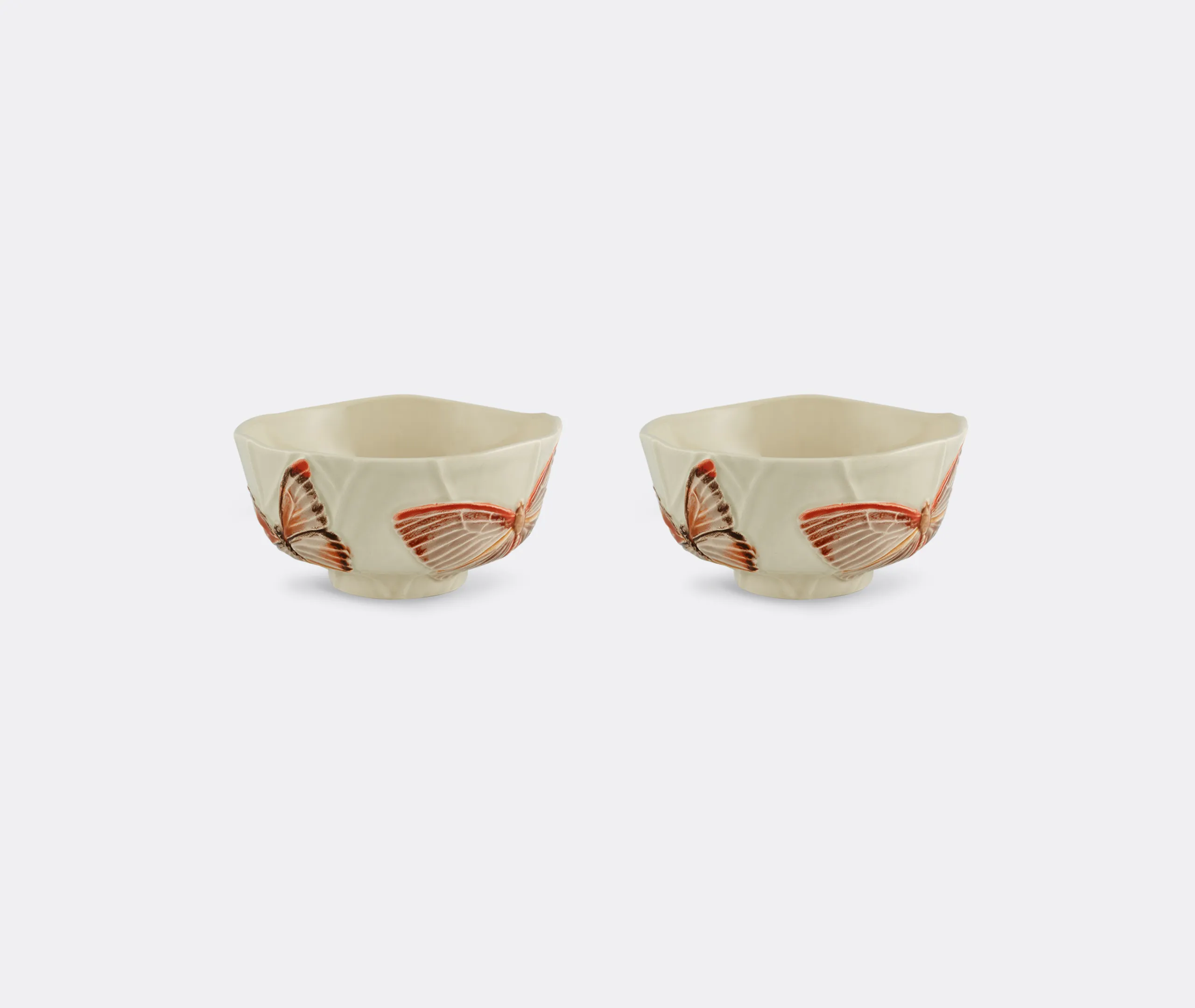 Cloudy Butterflies Bowl Set of Two - Pink, Ceramic image