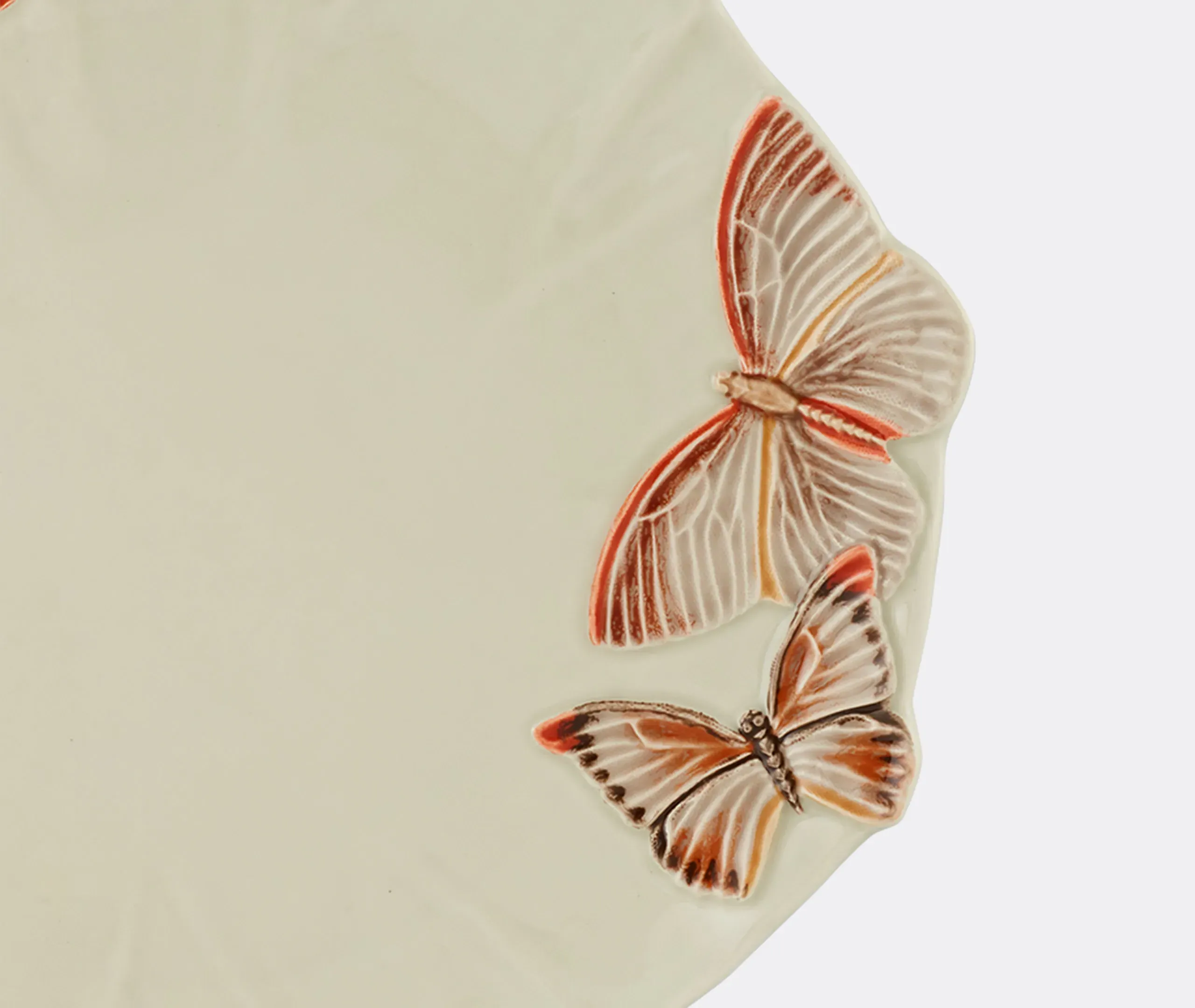 Cloudy Butterflies Charger Plate Set of Two - Pink, Ceramic