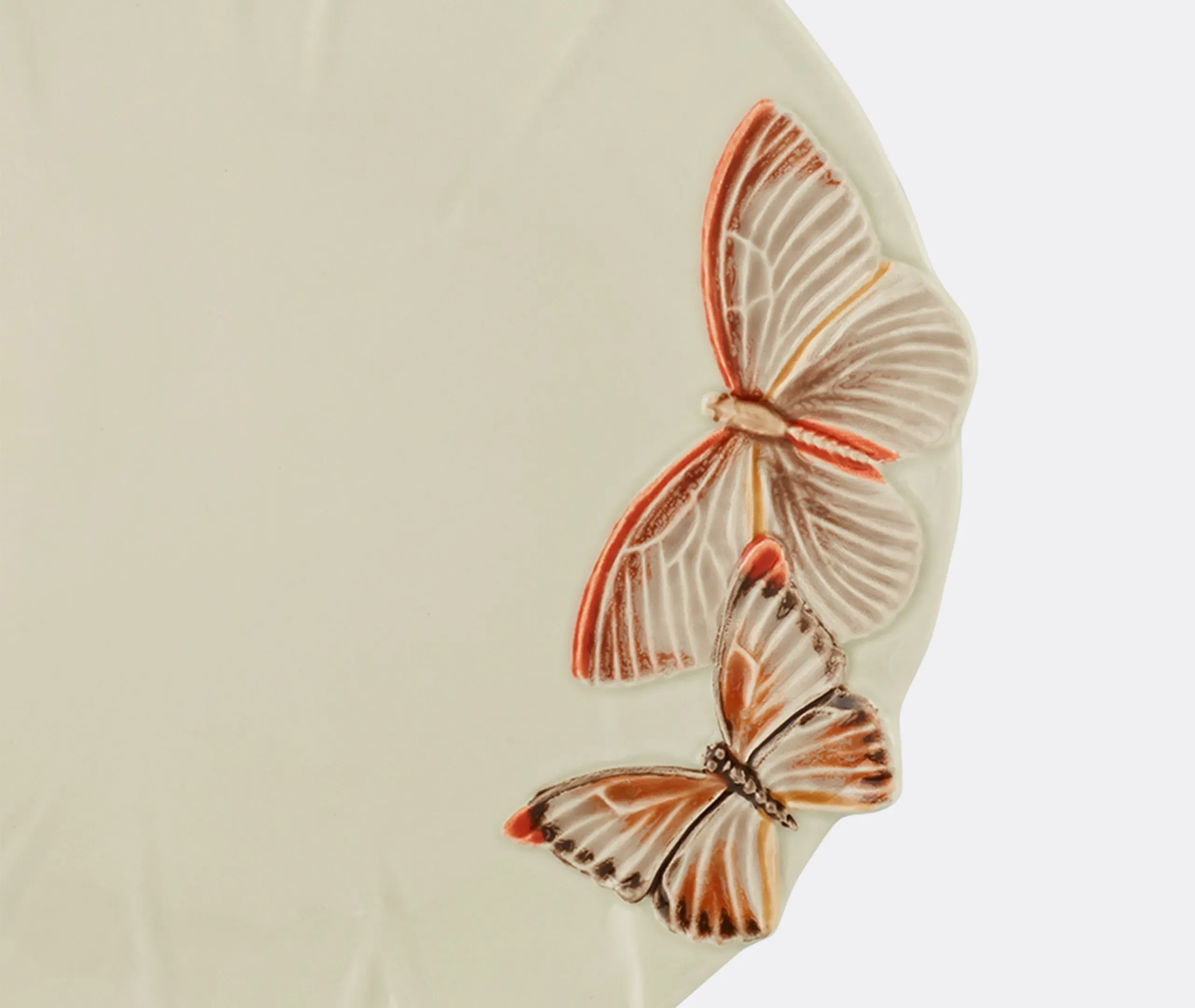 Cloudy Butterflies Dinner Plate Set of Four - Pink, Ceramic