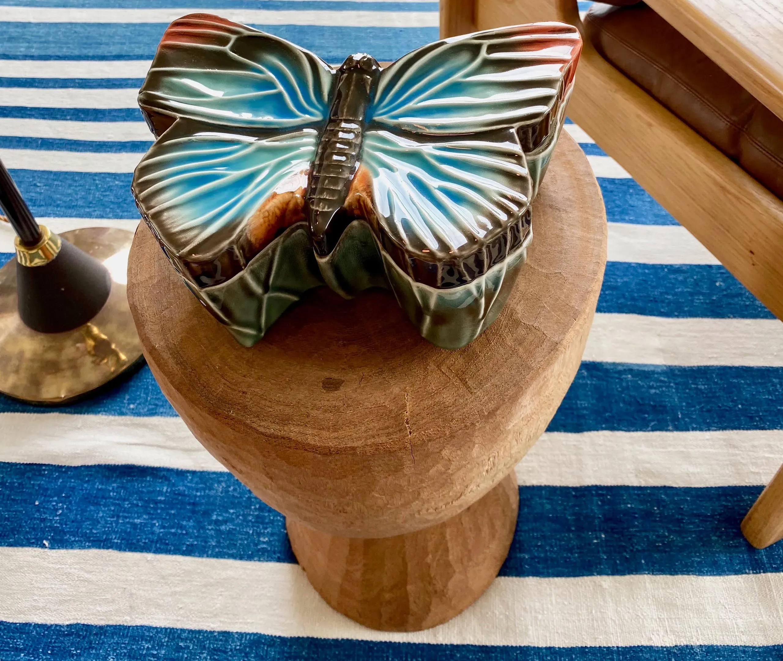 Cloudy Butterflies Large Decorative Box - Light Blue, Ceramic