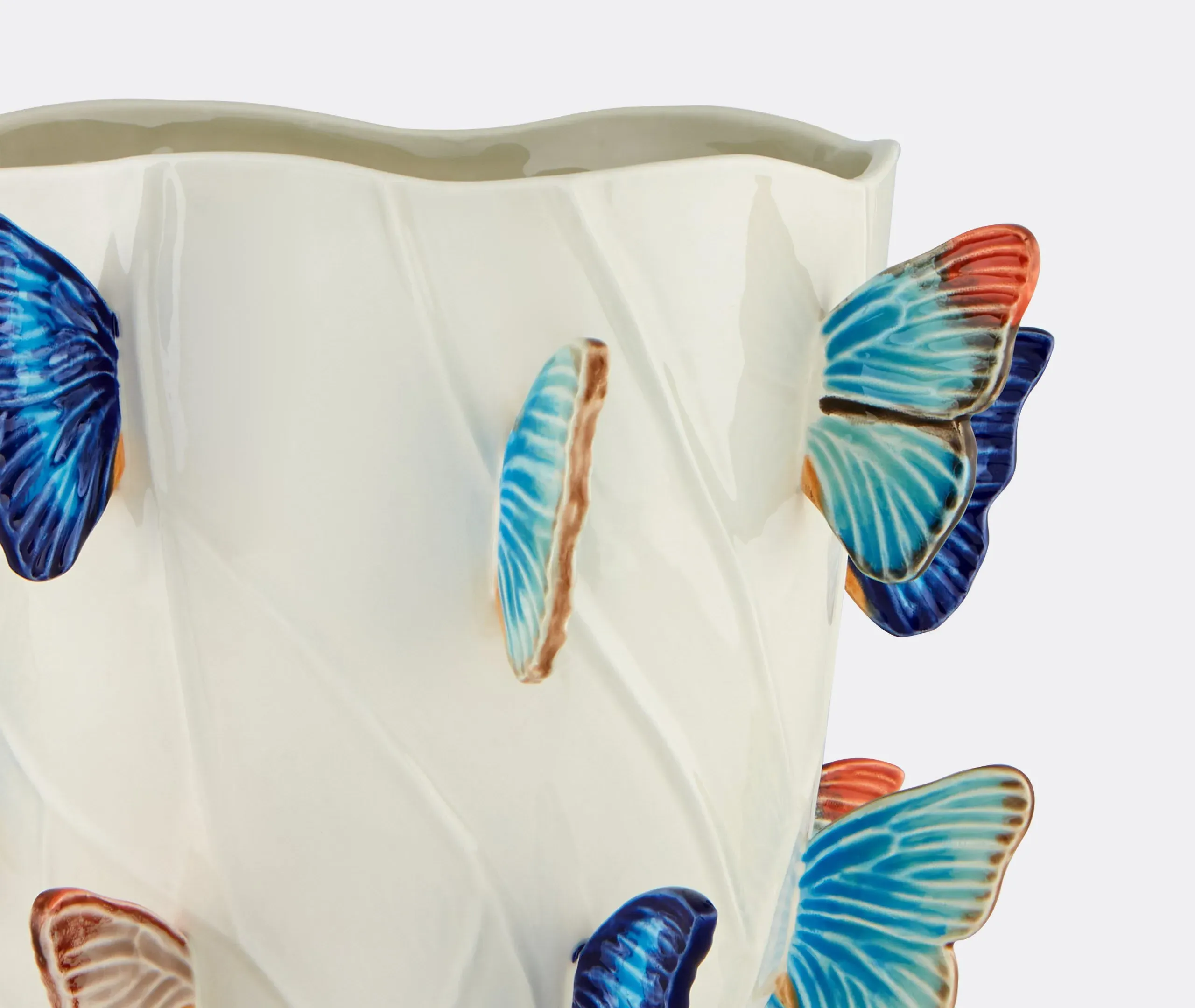 Cloudy Butterflies Large Vase - Light Blue, Ceramic