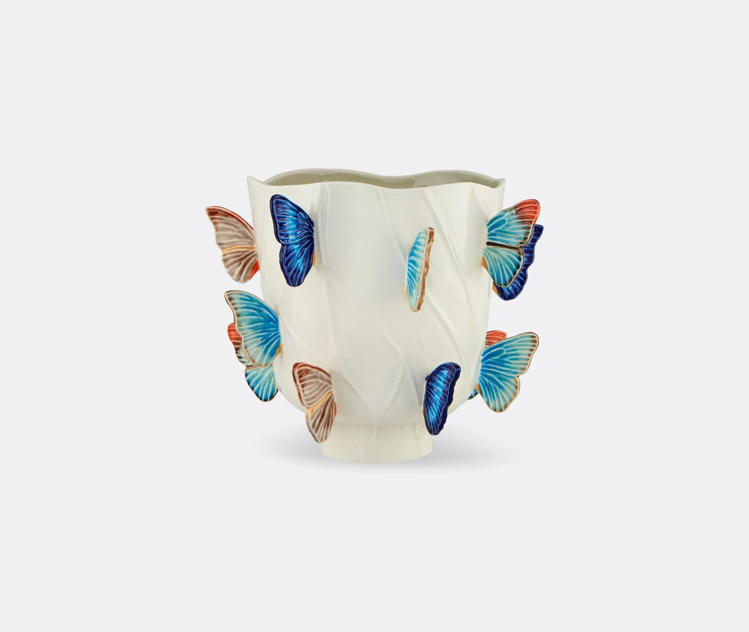Cloudy Butterflies Large Vase - Light Blue, Ceramic