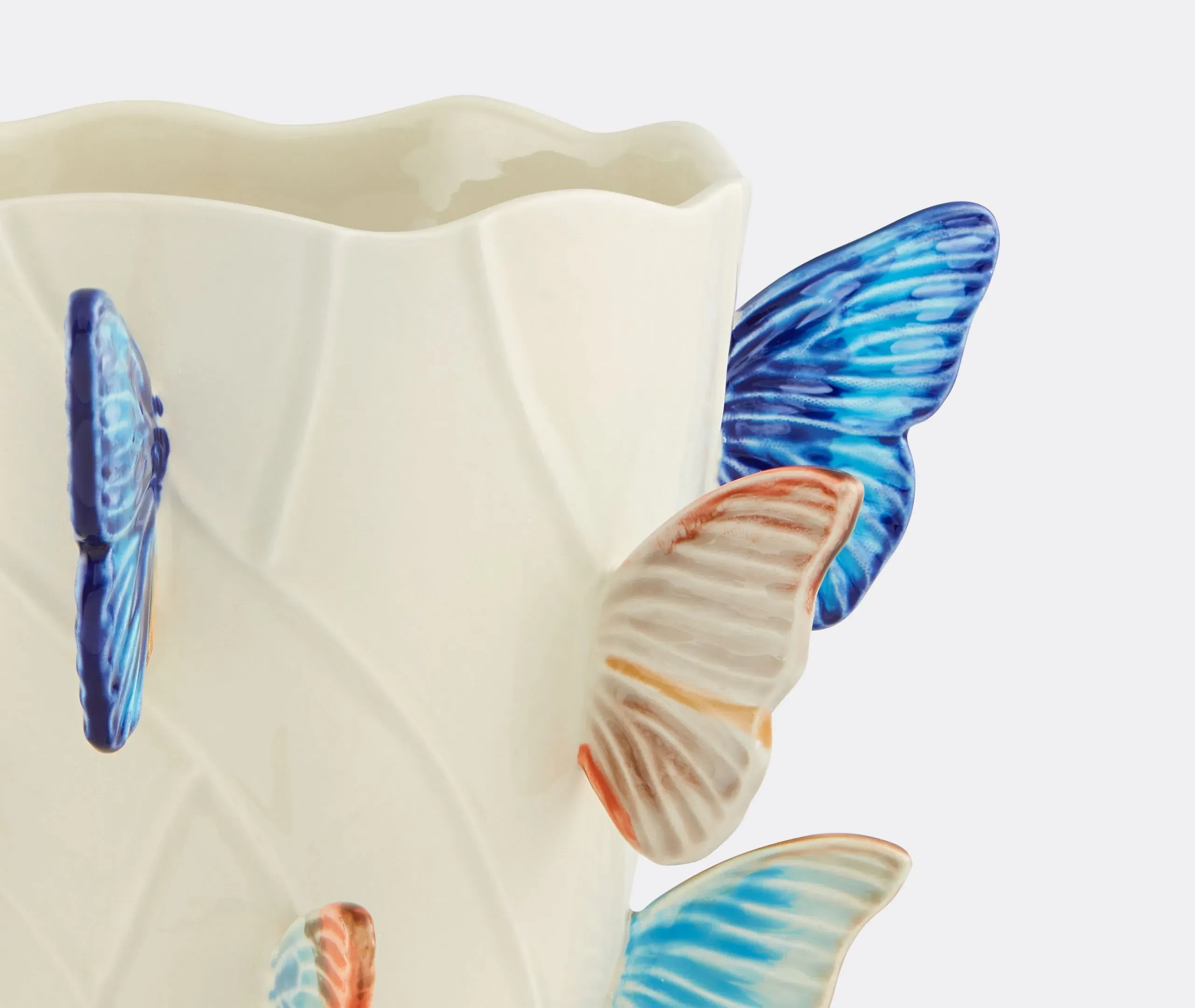 Cloudy Butterflies Small Vase - Light Blue, Ceramic