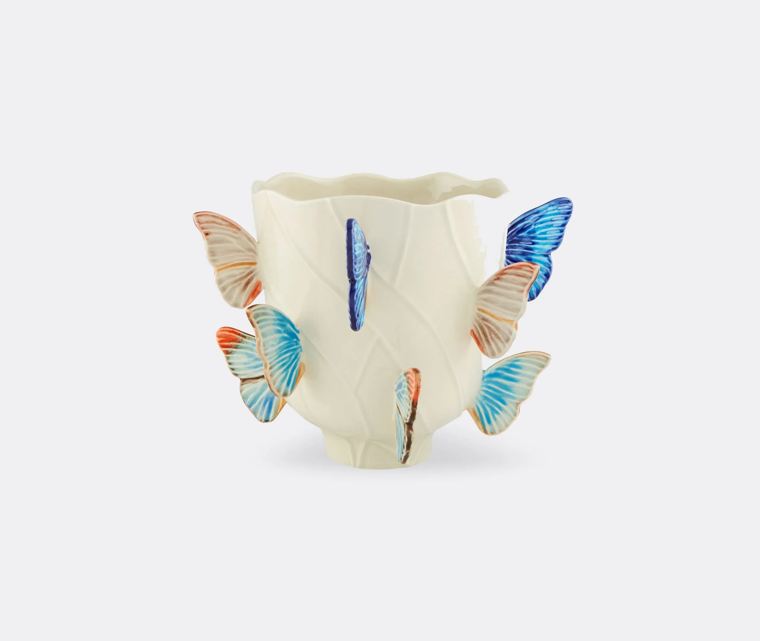Cloudy Butterflies Small Vase - Light Blue, Ceramic