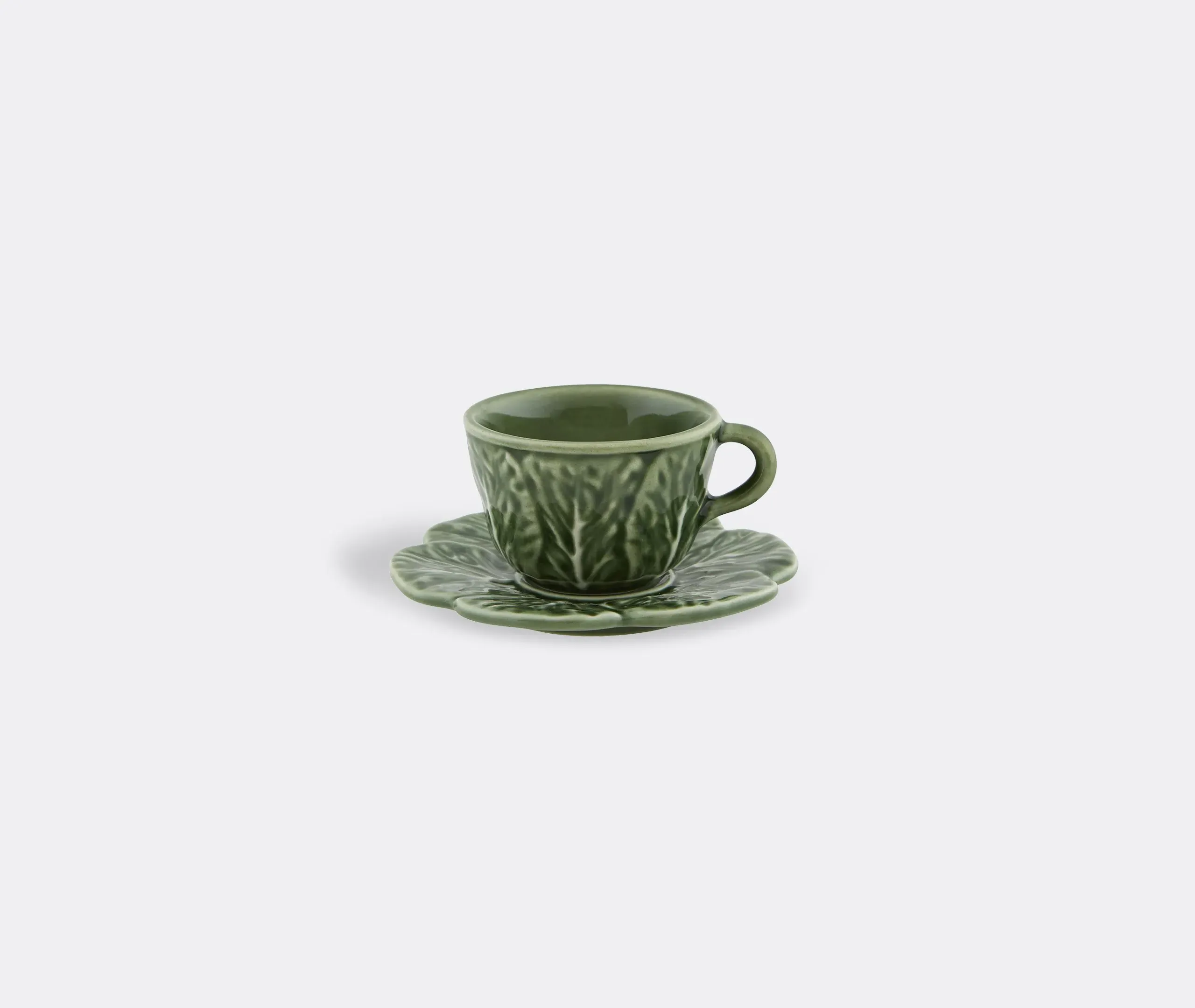 Couve Coffee Cup and Saucer Set of Four - Green, Ceramic
