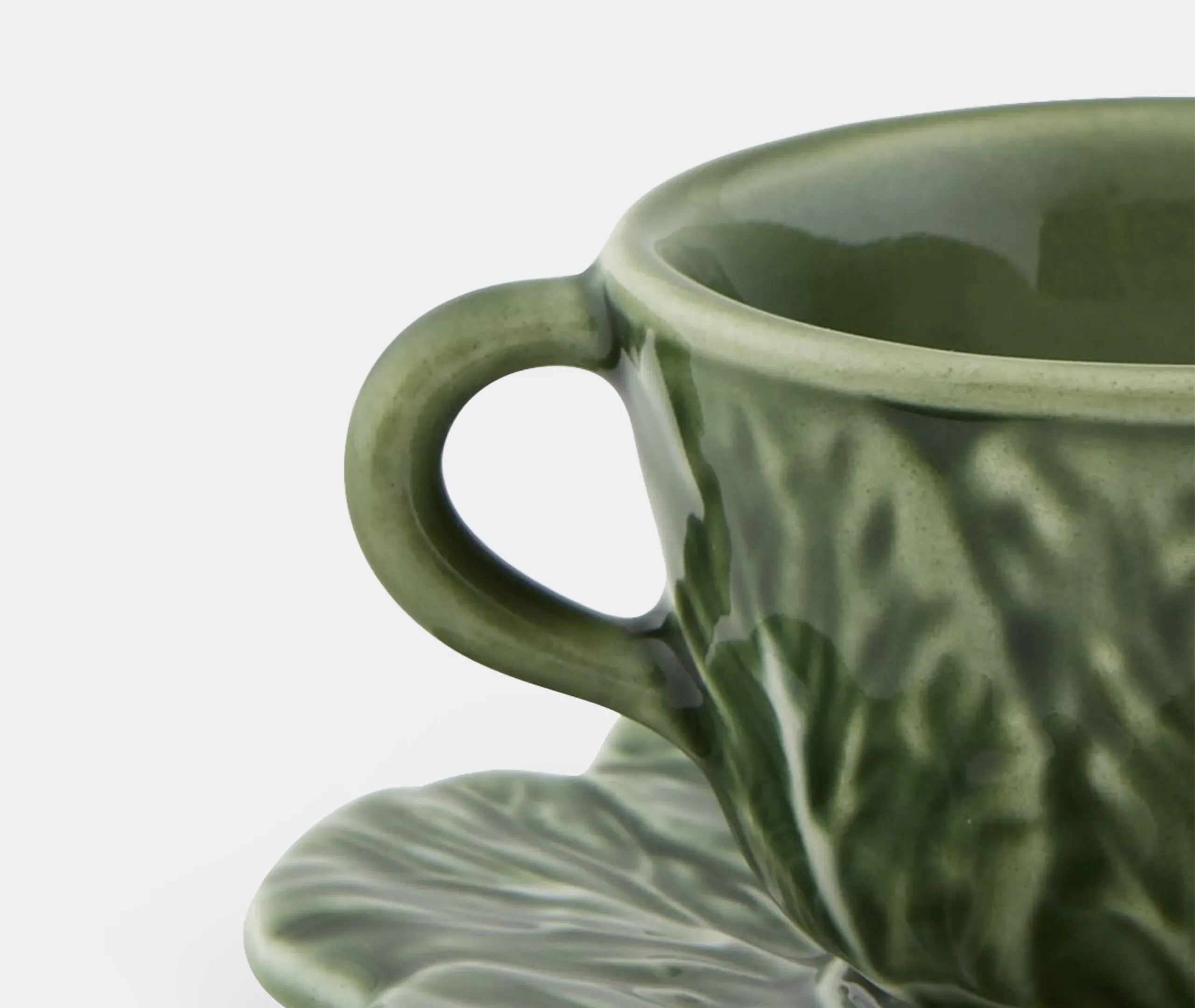 Couve Coffee Cup and Saucer Set of Four - Green, Ceramic
