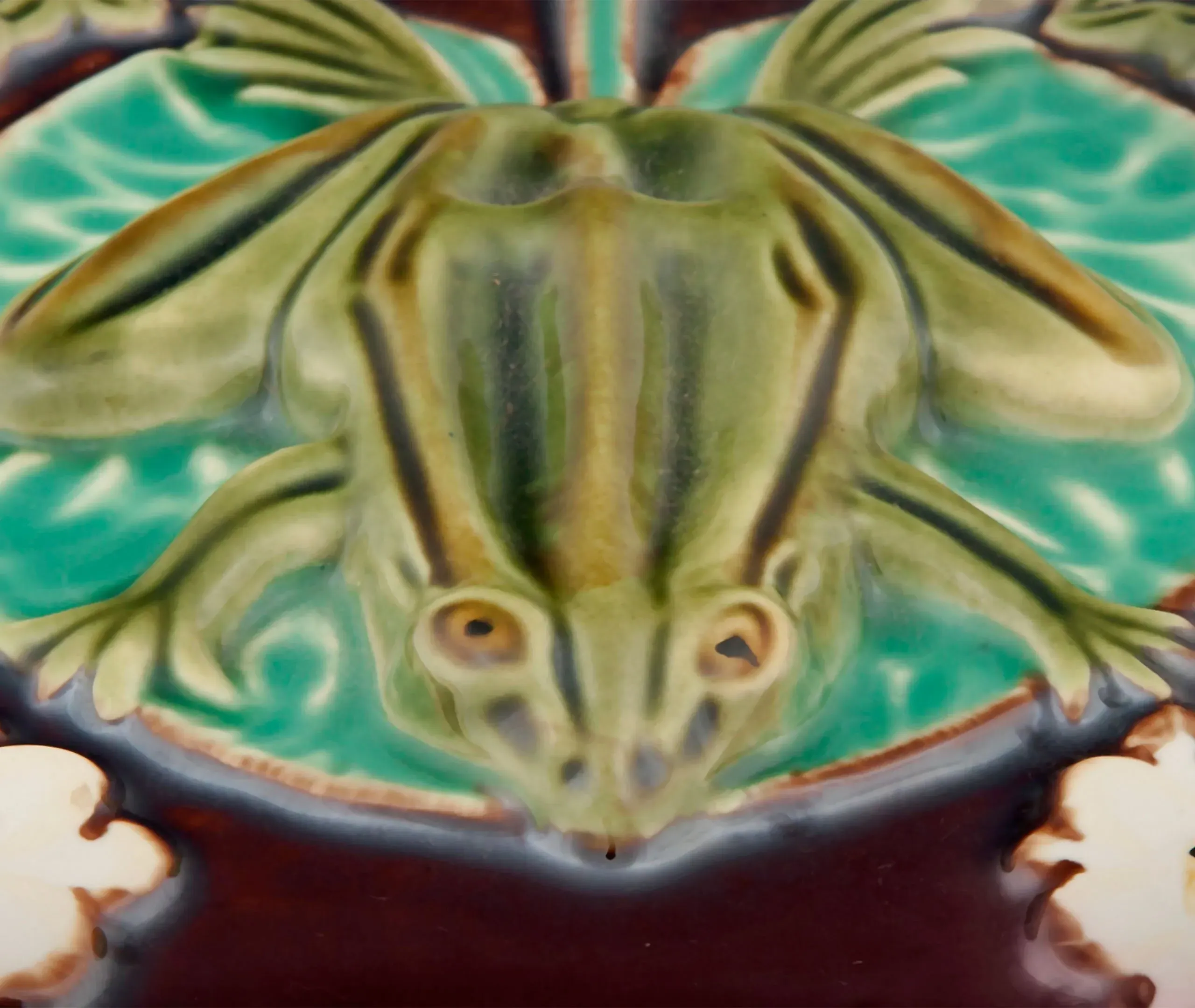 Decorative Box with Frog Lid - Multicolour, Ceramic