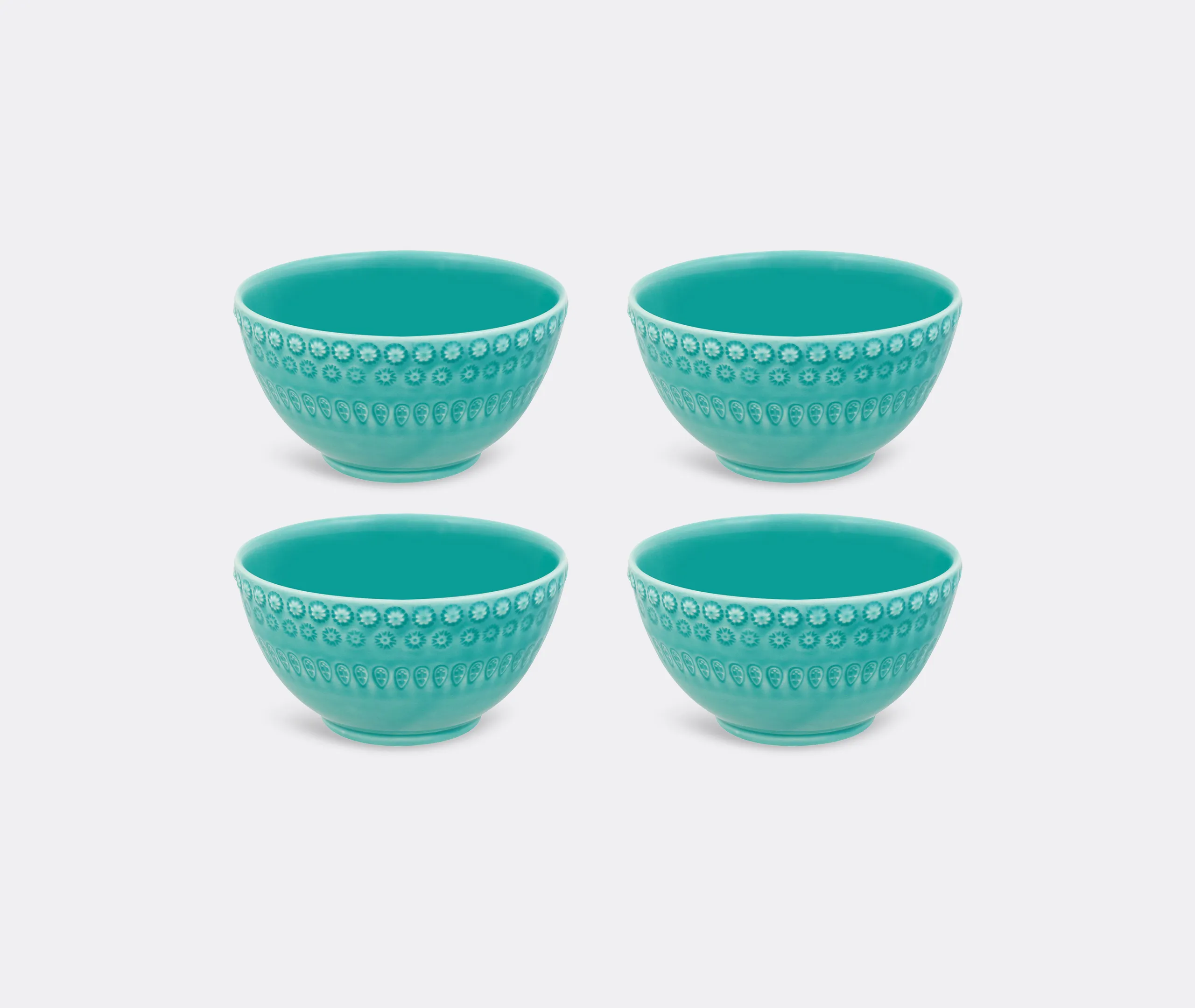 Fantasia Bowl Set of Four - Turquoise, Earthenware