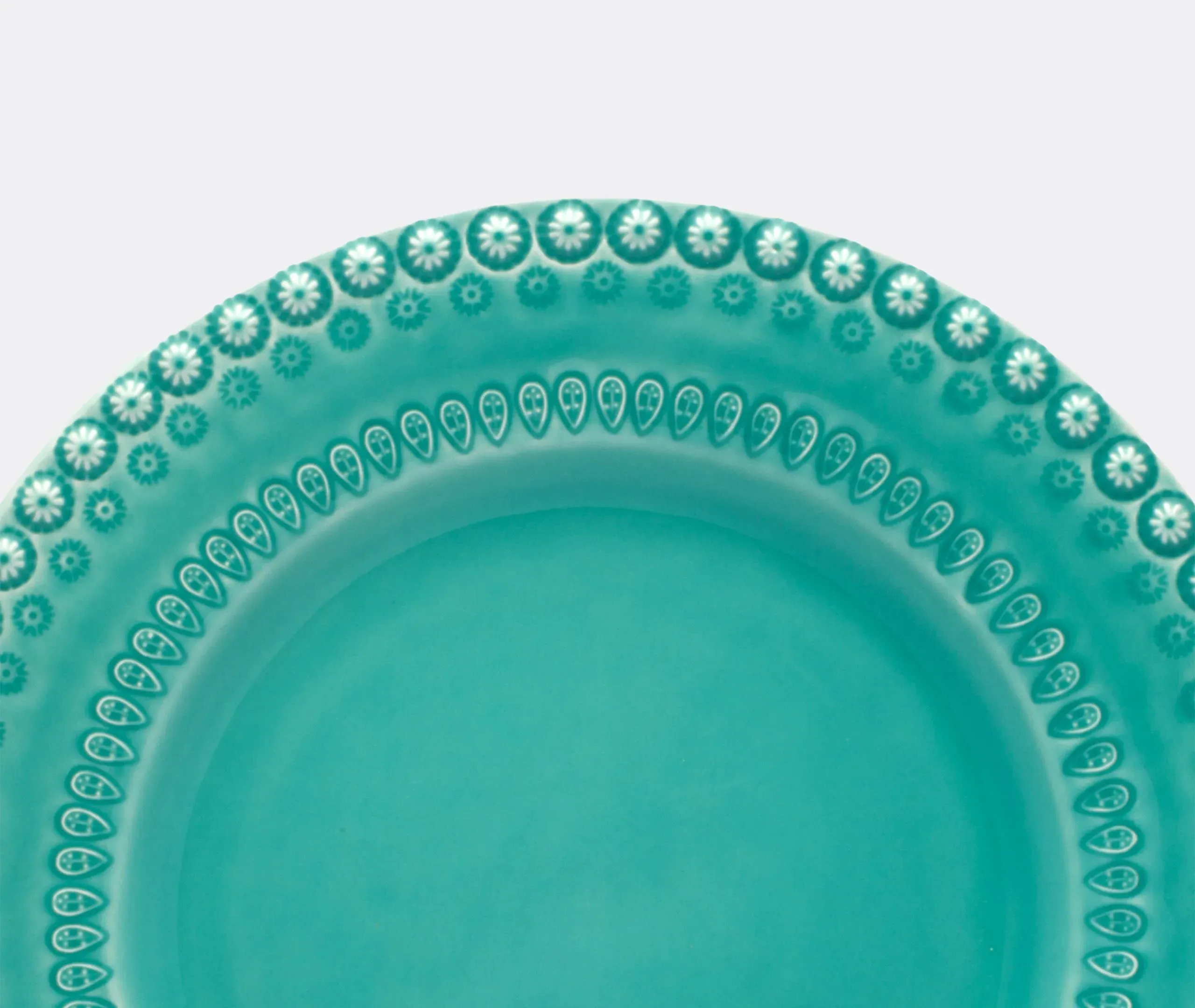 Fantasia Dinner Plate Set of Four - Turquoise, Earthenware