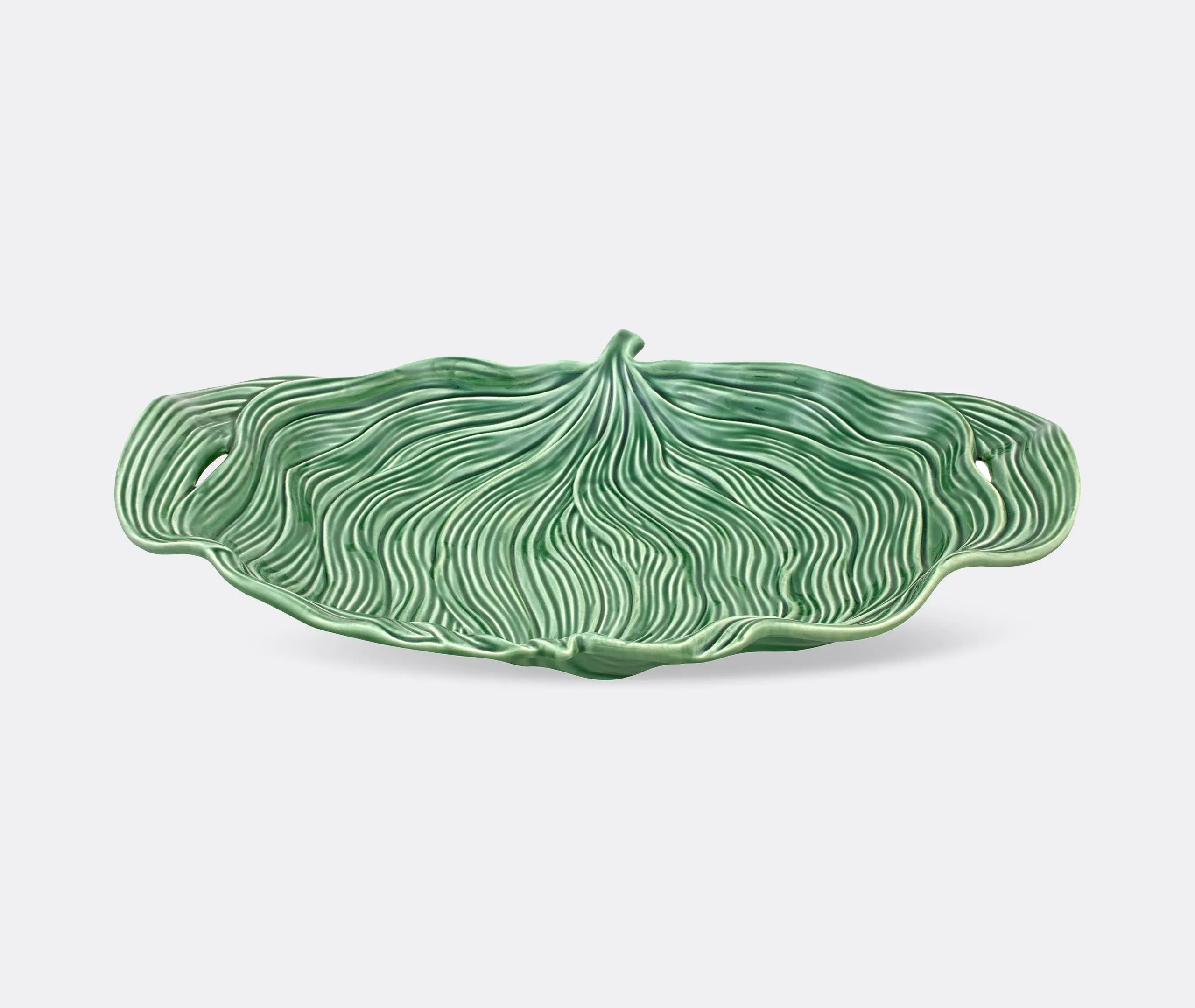 Leaf-Shaped Platter - Green, Ceramic