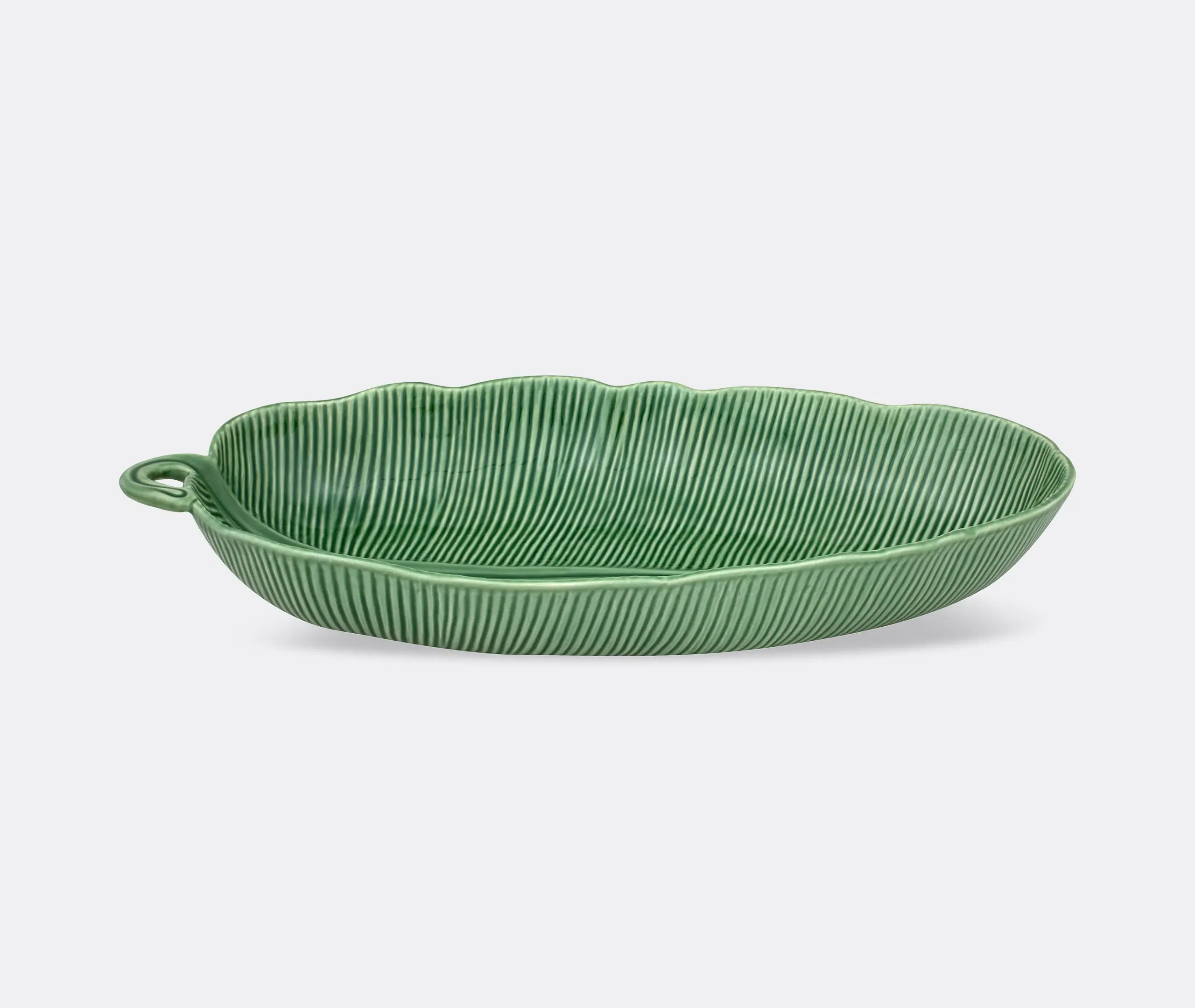 Leaf-Shaped Salad Bowl - Green, Ceramic