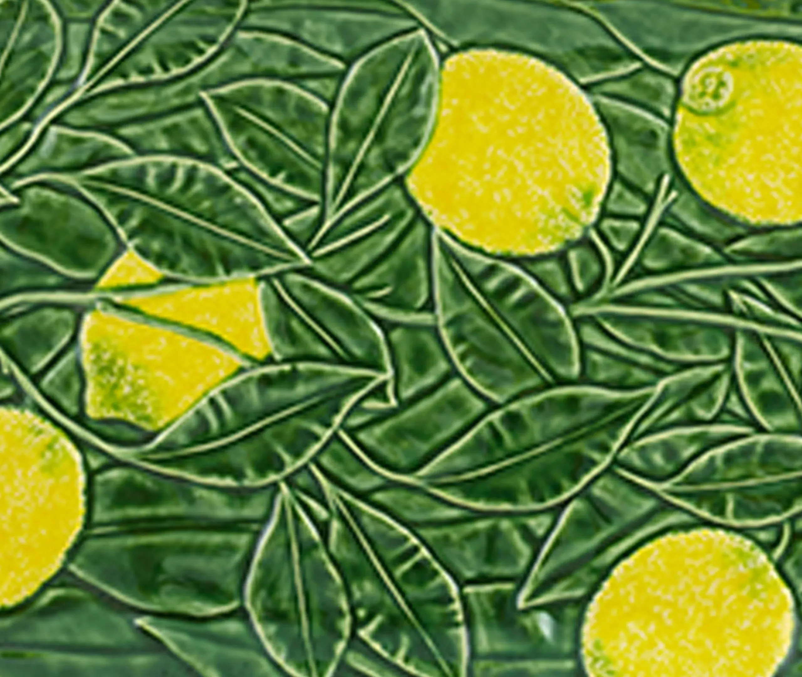 Limao Rectangular Platter - Yellow & Green, Earthenware alternate view
