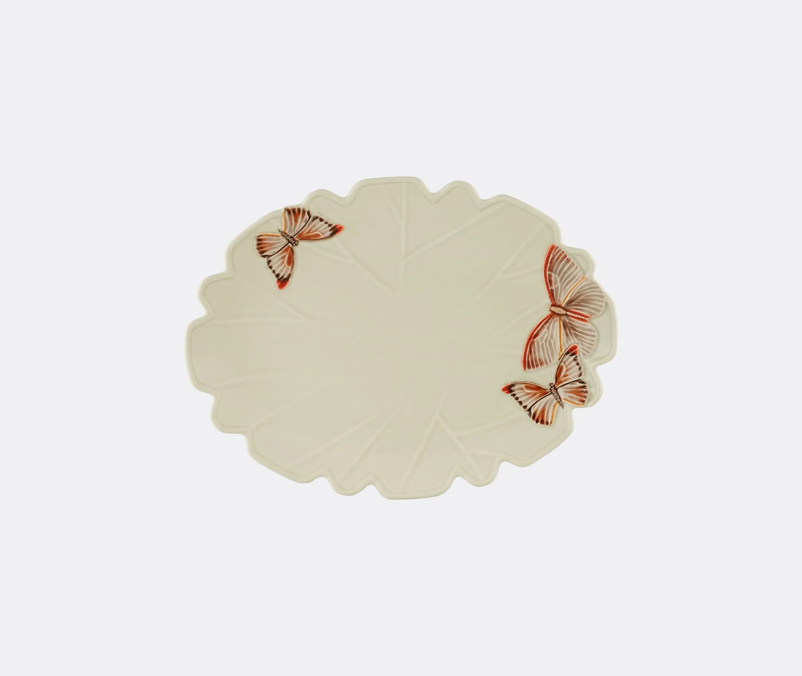 Oval Platter with Butterflies - Pink, Ceramic