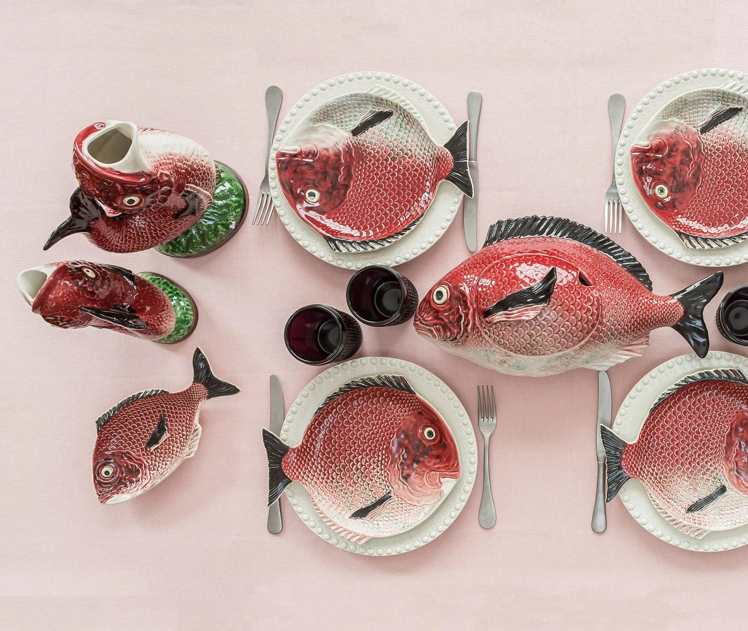 Peixes Large Pitcher - Multicolour, Earthenware