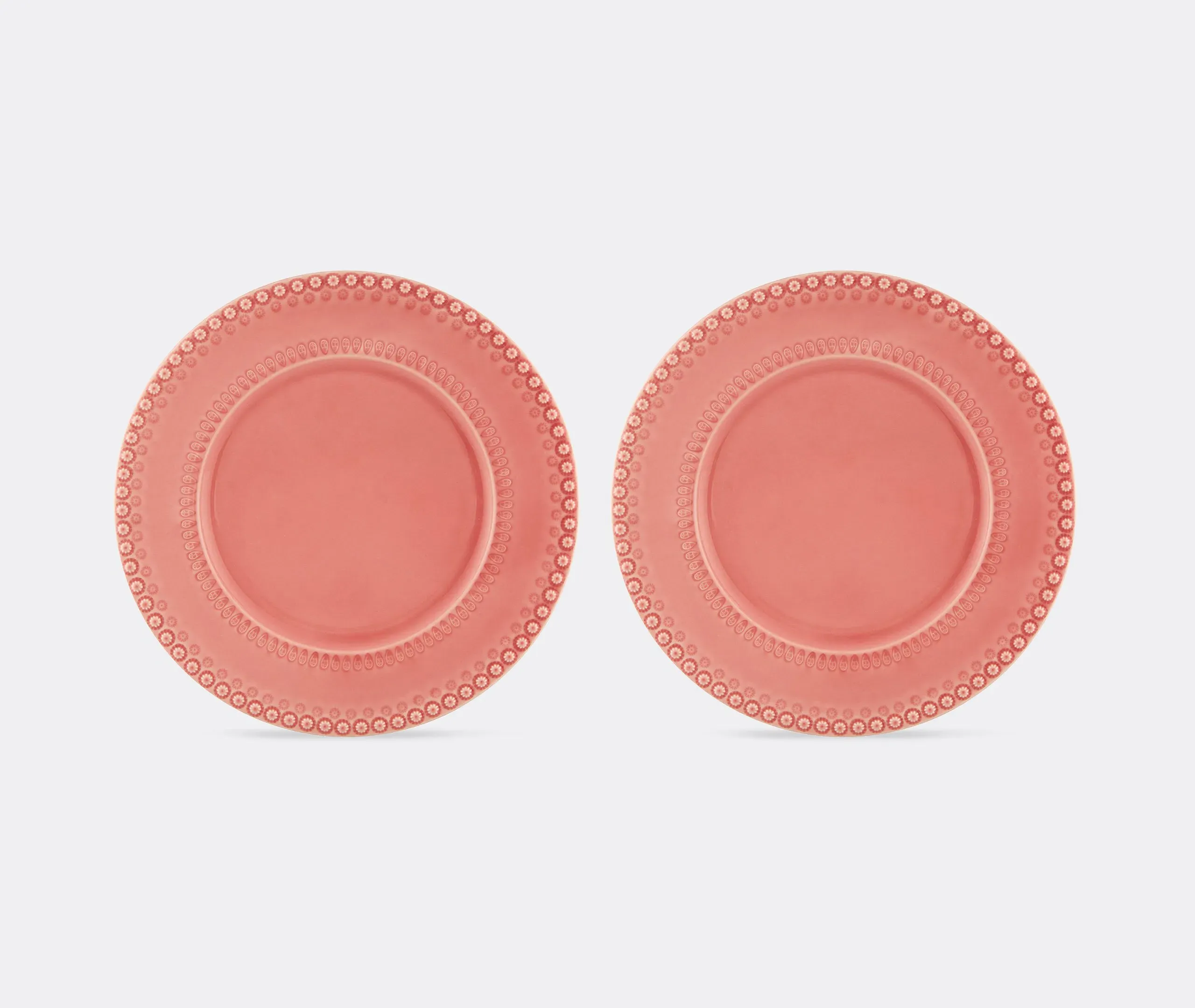 Set of 2 Charger Plates - Pink, Earthenware