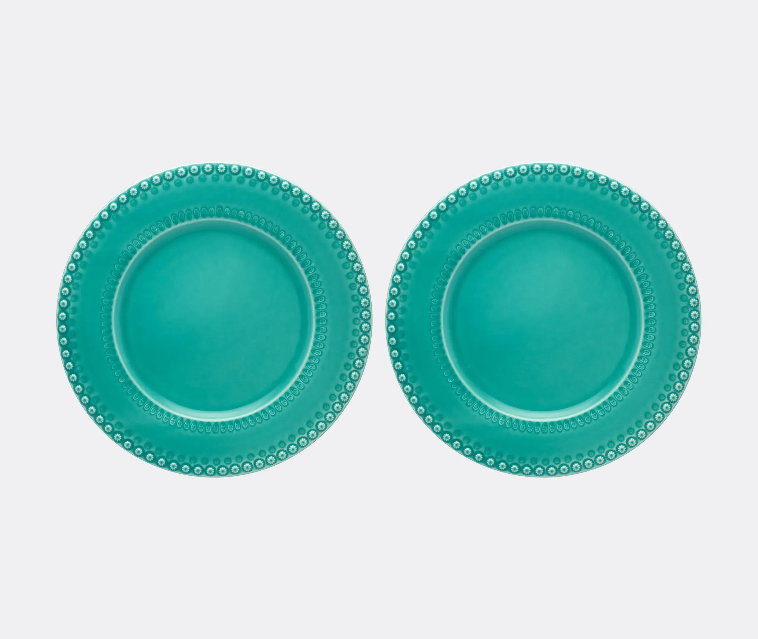 Set of 2 Charger Plates - Turquoise, Earthenware