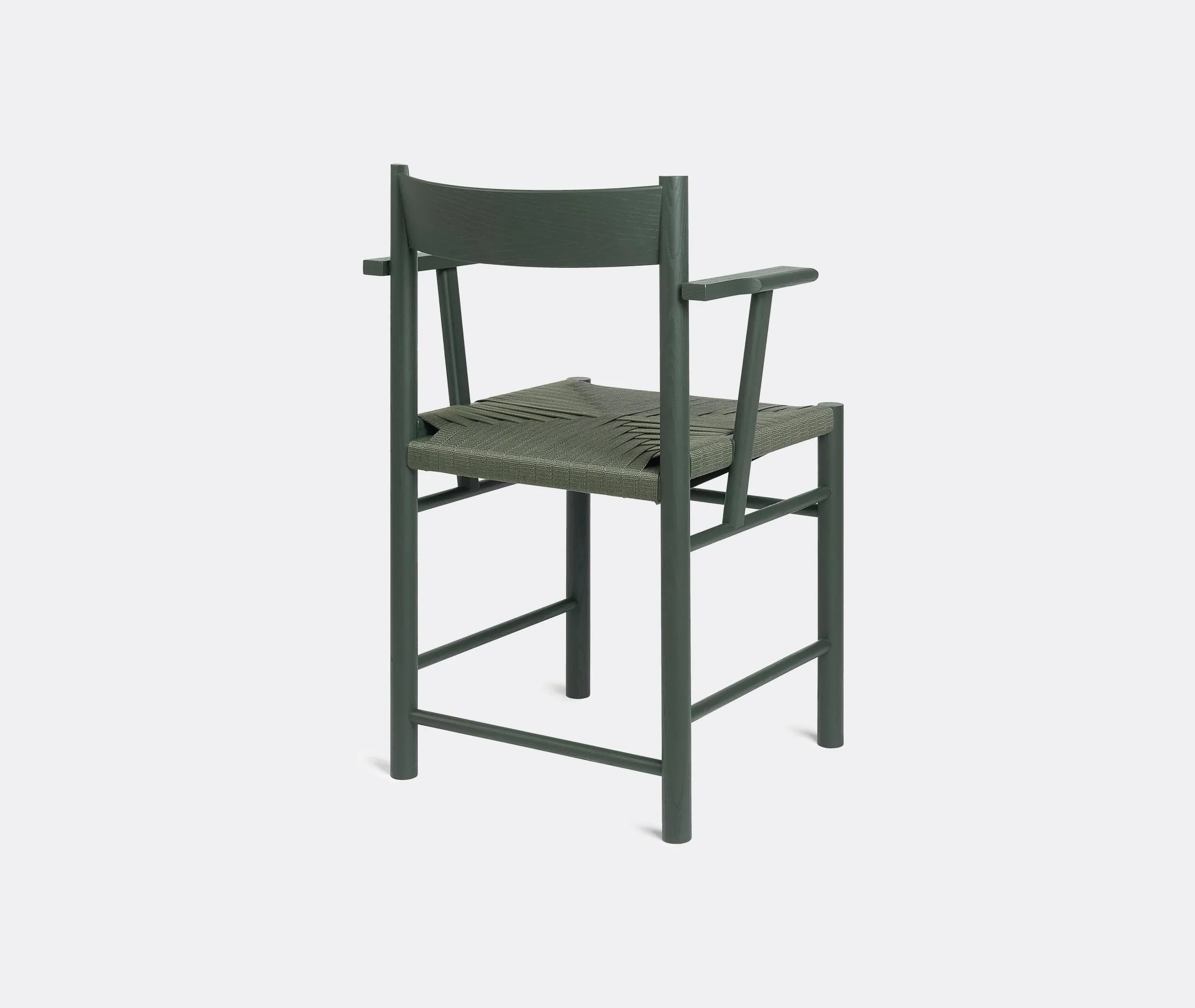 Dining Chair with Armrests - Green, Ash Wood