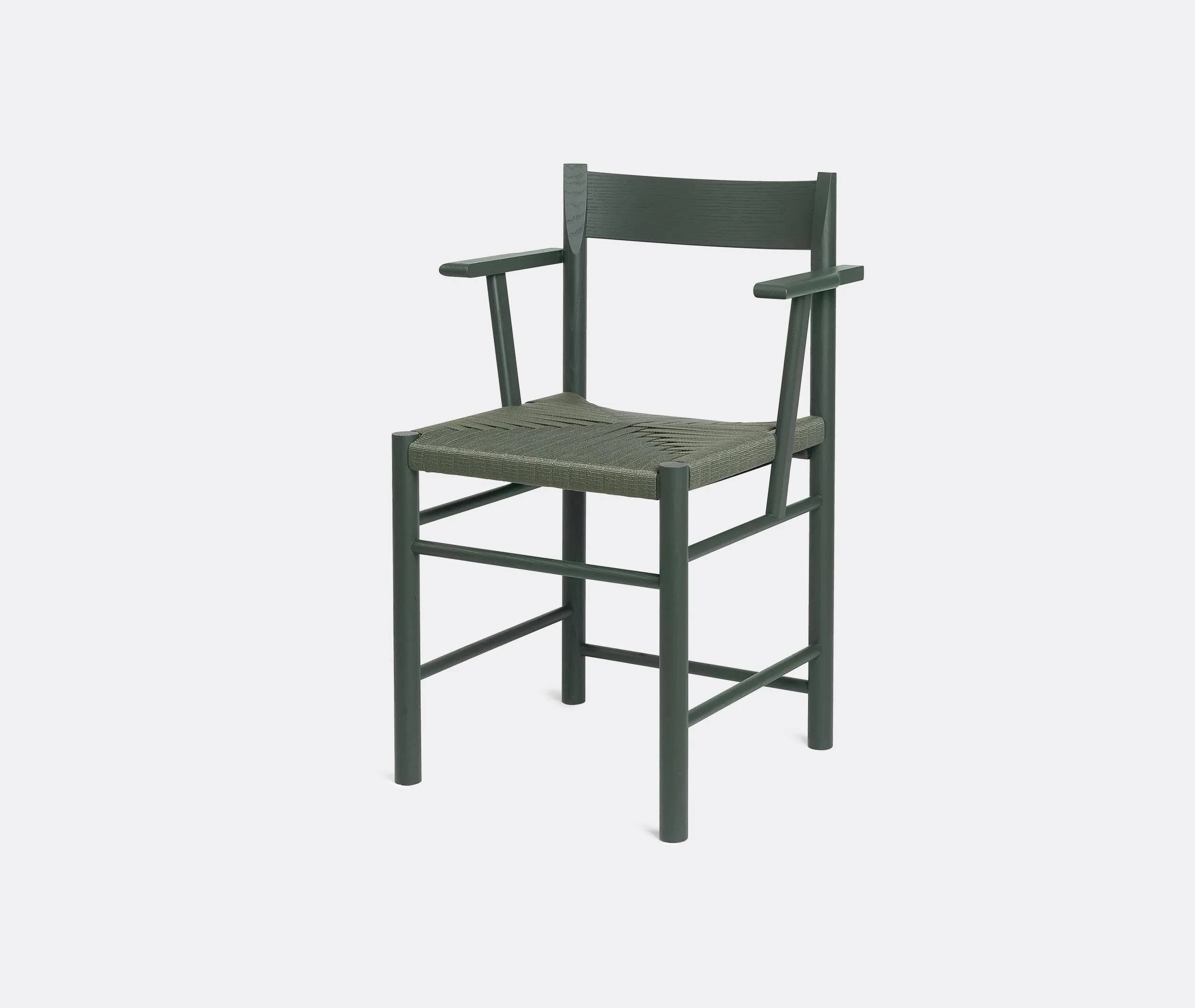 Dining Chair with Armrests - Green, Ash Wood