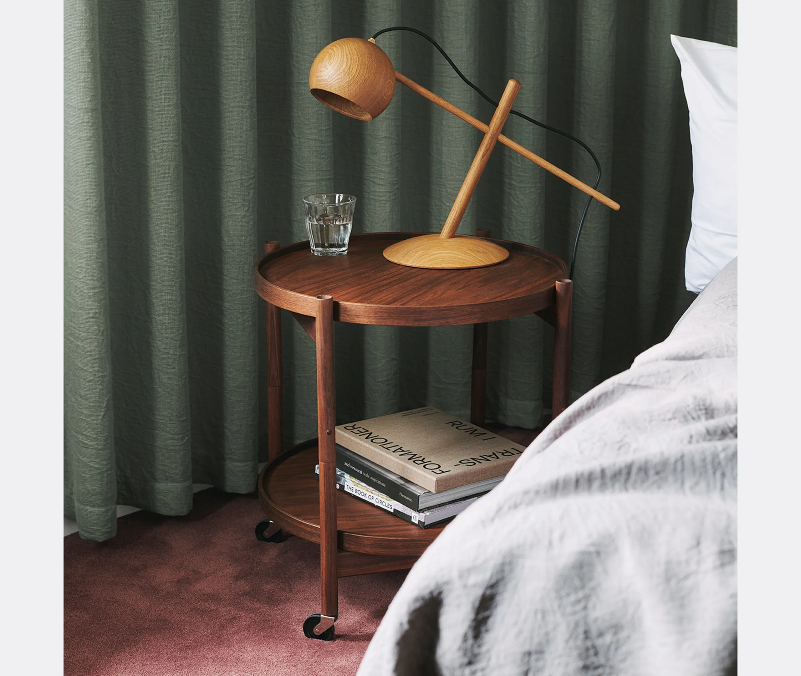 Tray Table with Foldable Frame - Walnut
