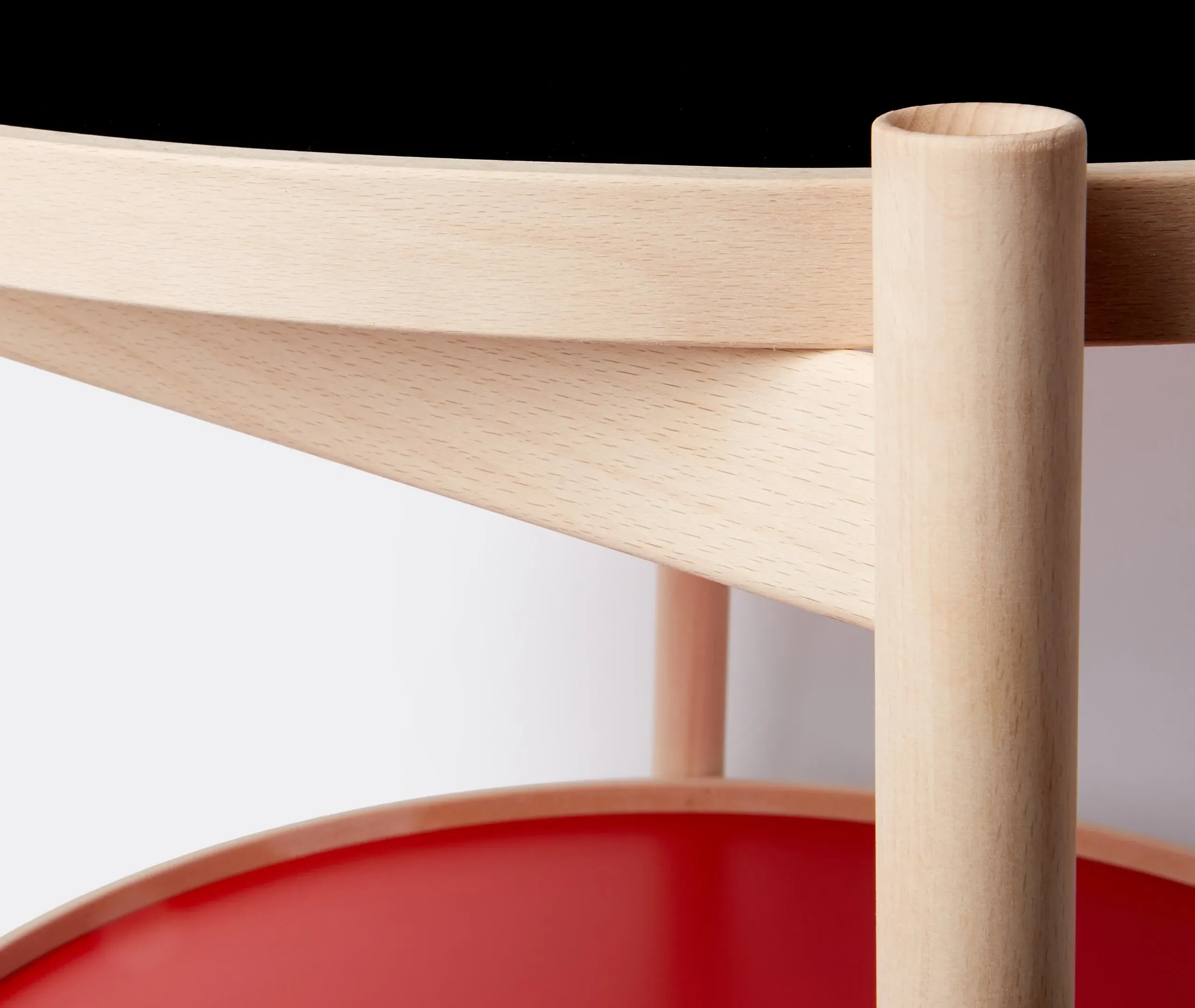 Tray Table with Reversible Top - Red, Beech Wood