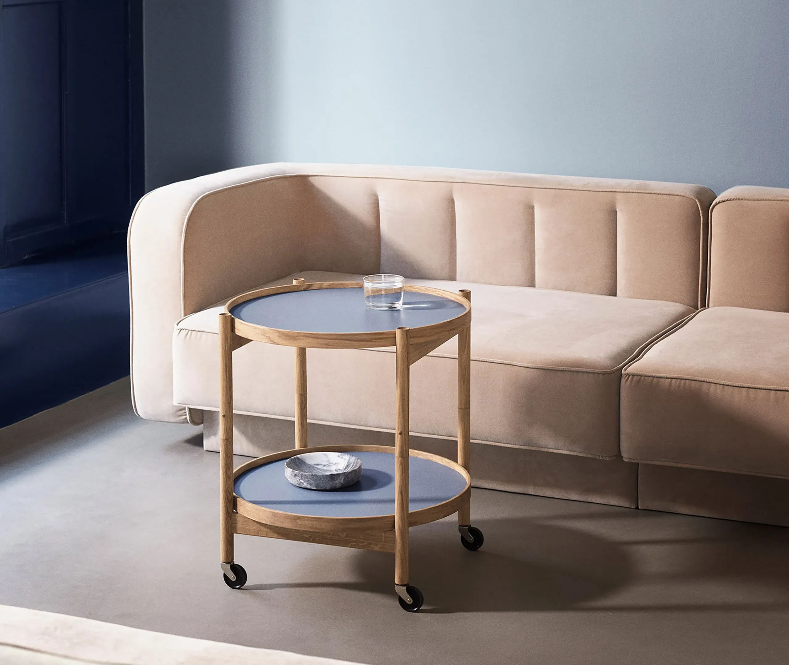 Tray Table with Reversible Tops - Blue, Oak