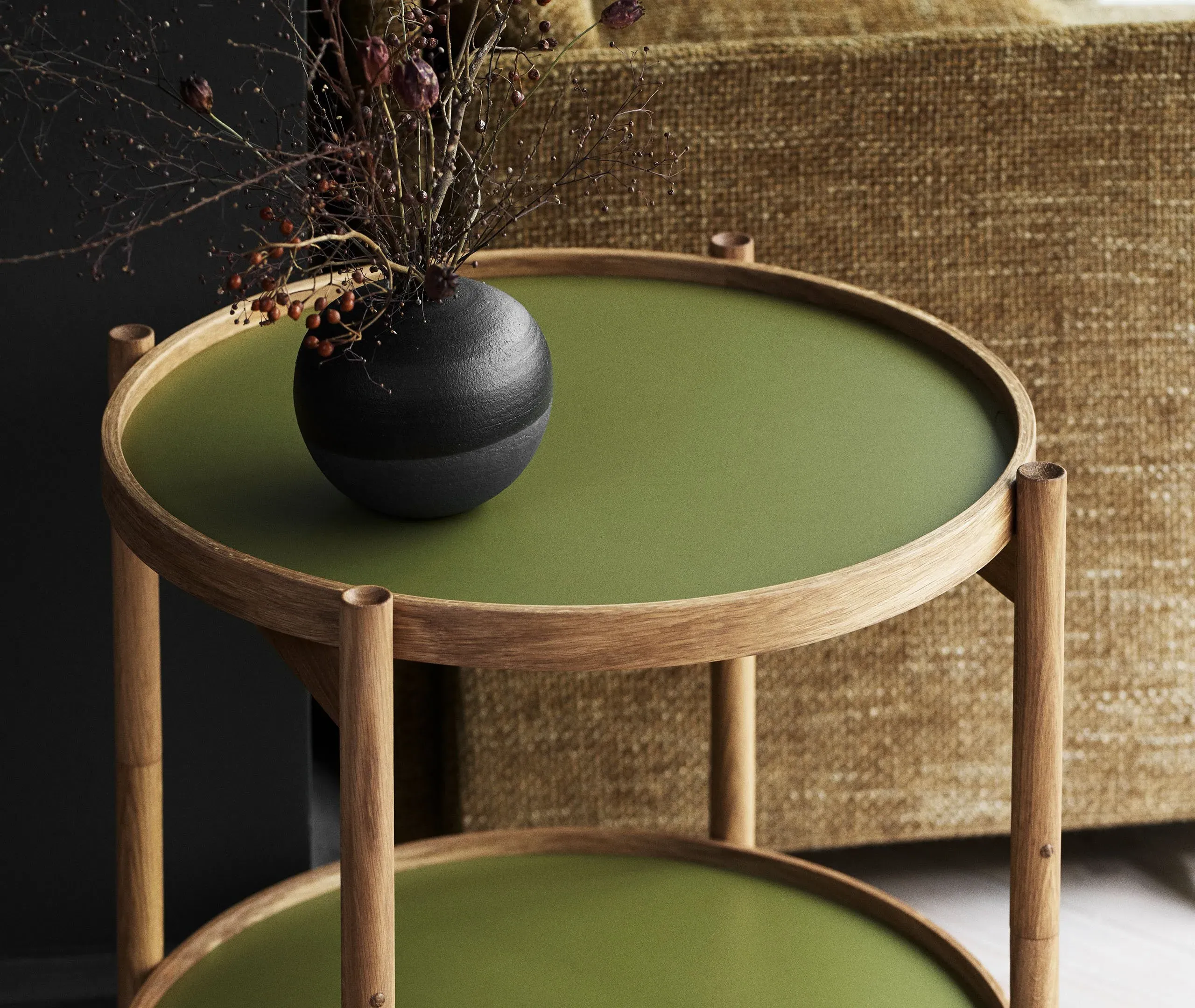 Tray Table with Reversible Tops - Green, Oak