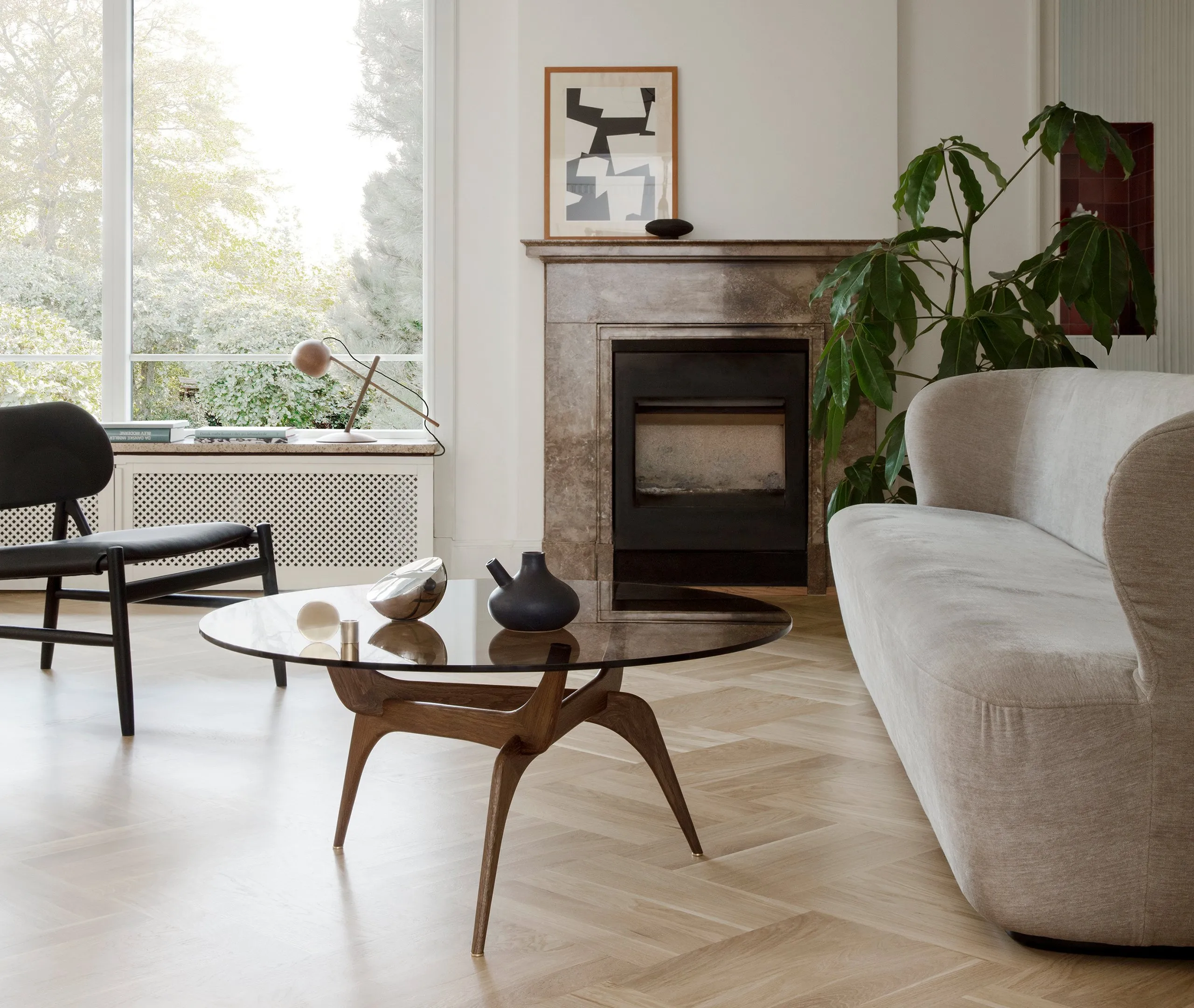 Triiio Round Coffee Table - Bronze, Oak