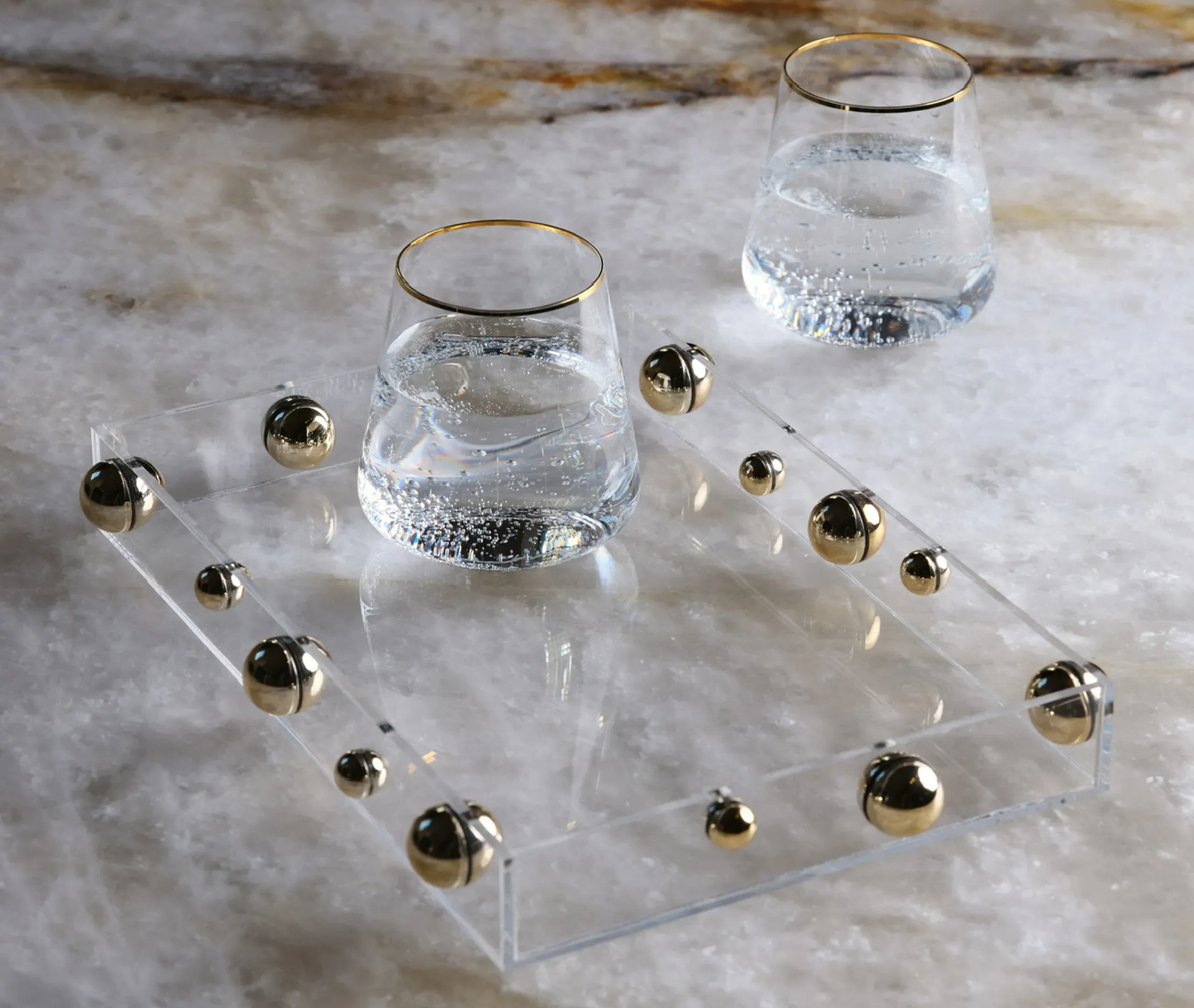 Bandeja Match Small Serving Tray - Gold, Acrylic