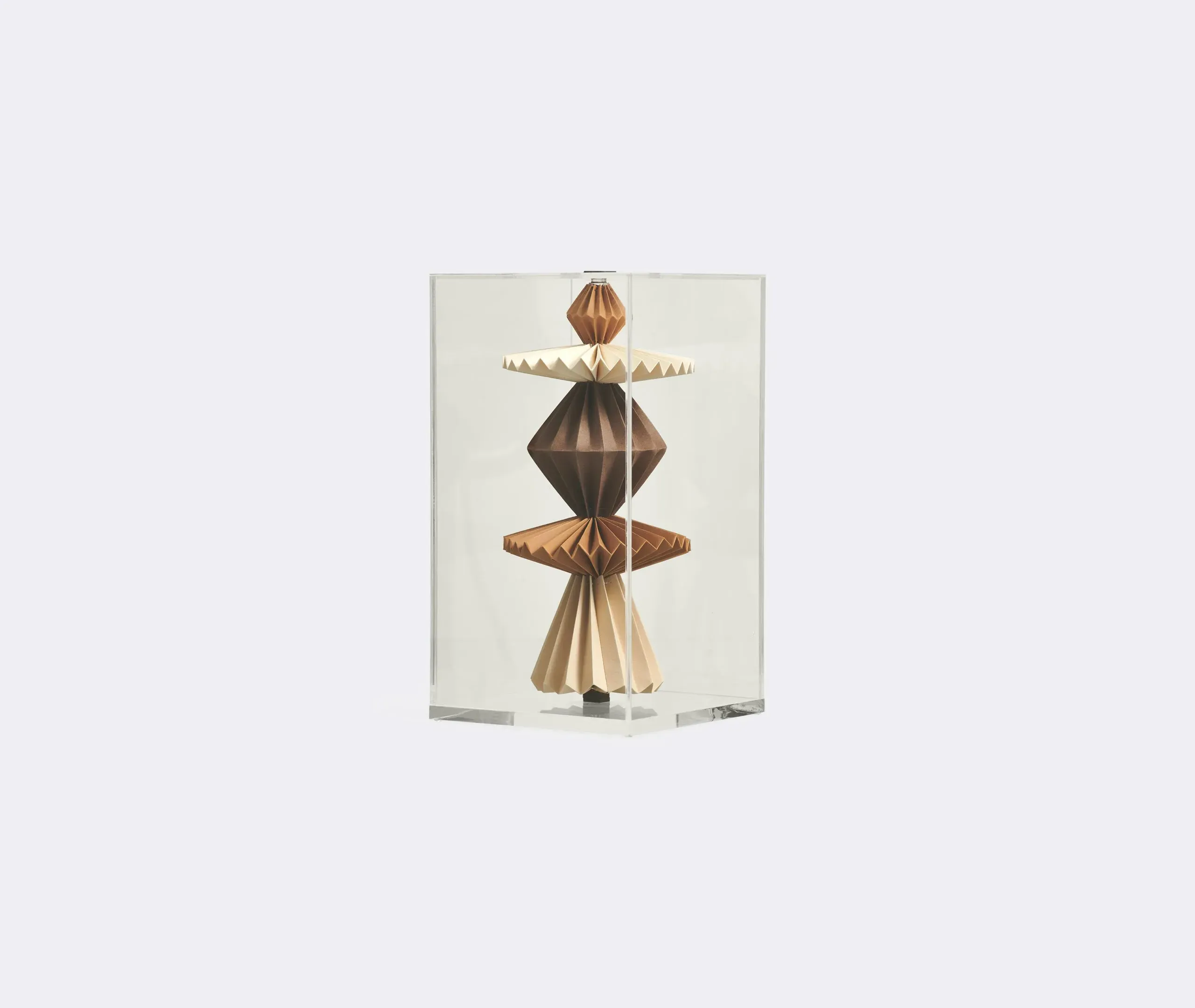 Elements Sculpture in Acrylic Box - Beige, Paper